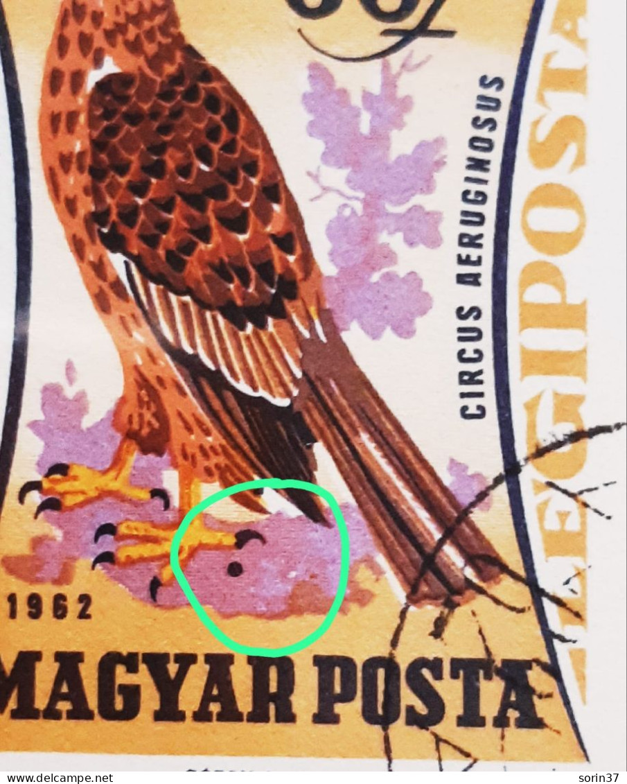Hungria Pliego Usado Año 1962 Error Punto Negro Debajo Del Pie Fila 4 Columna 7 - Used Stamps