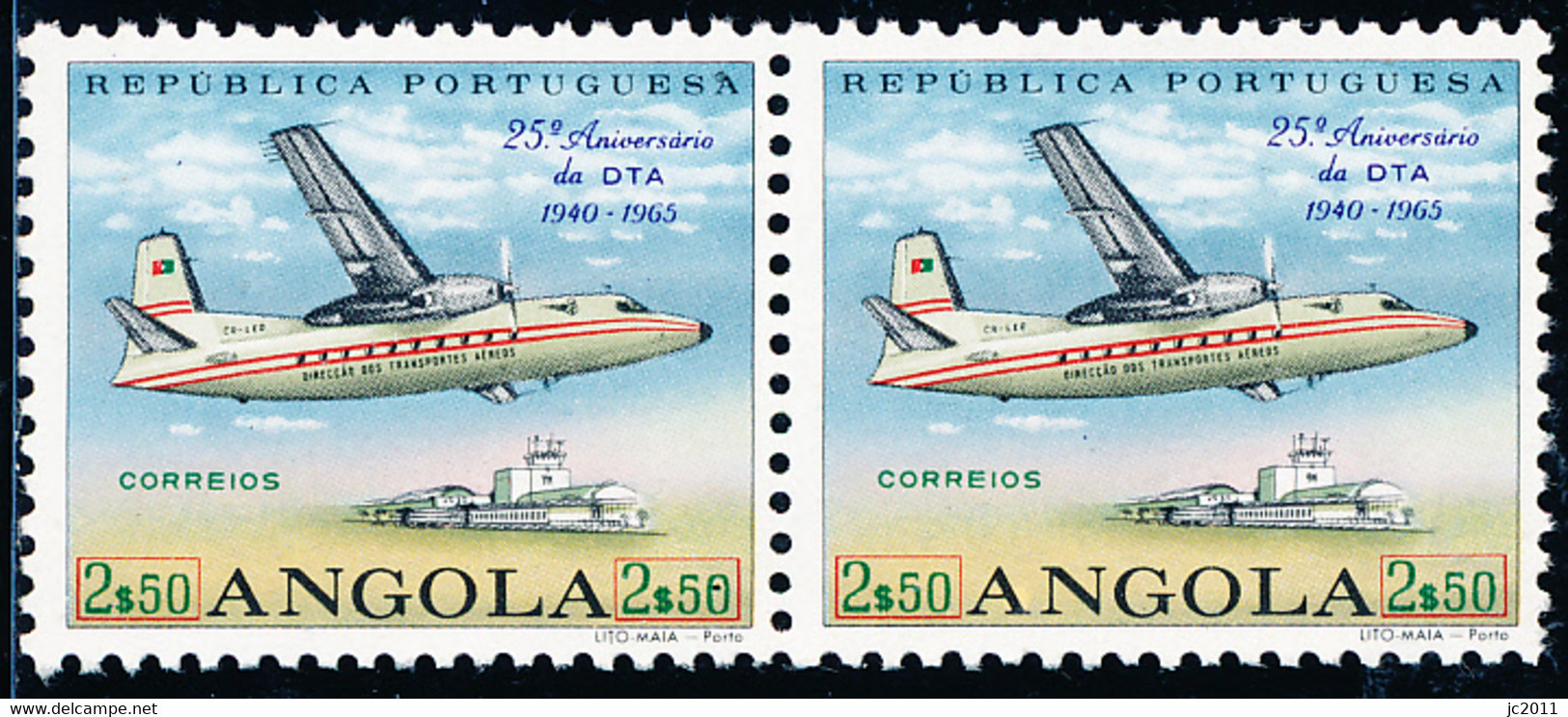 Angola - 1965 - DTA / Air Transport Directorate - Fokker F.27 CR-LEO / BL2H - MNH - Angola