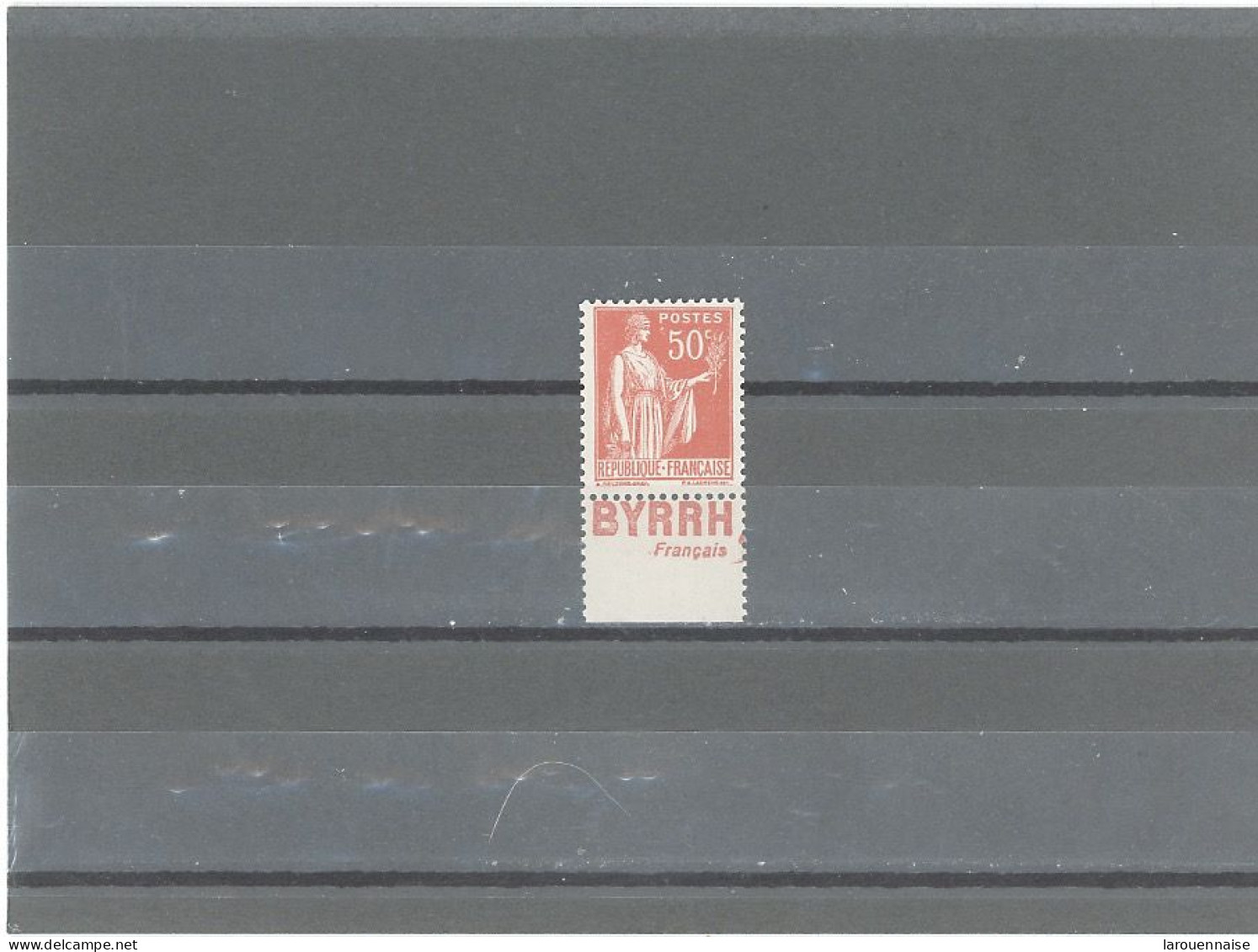 BANDE PUB -N°283e   -PAIX 50c ROUGE  N** - TYPE III -PUB BYRRH (MAURY 224) - Unused Stamps