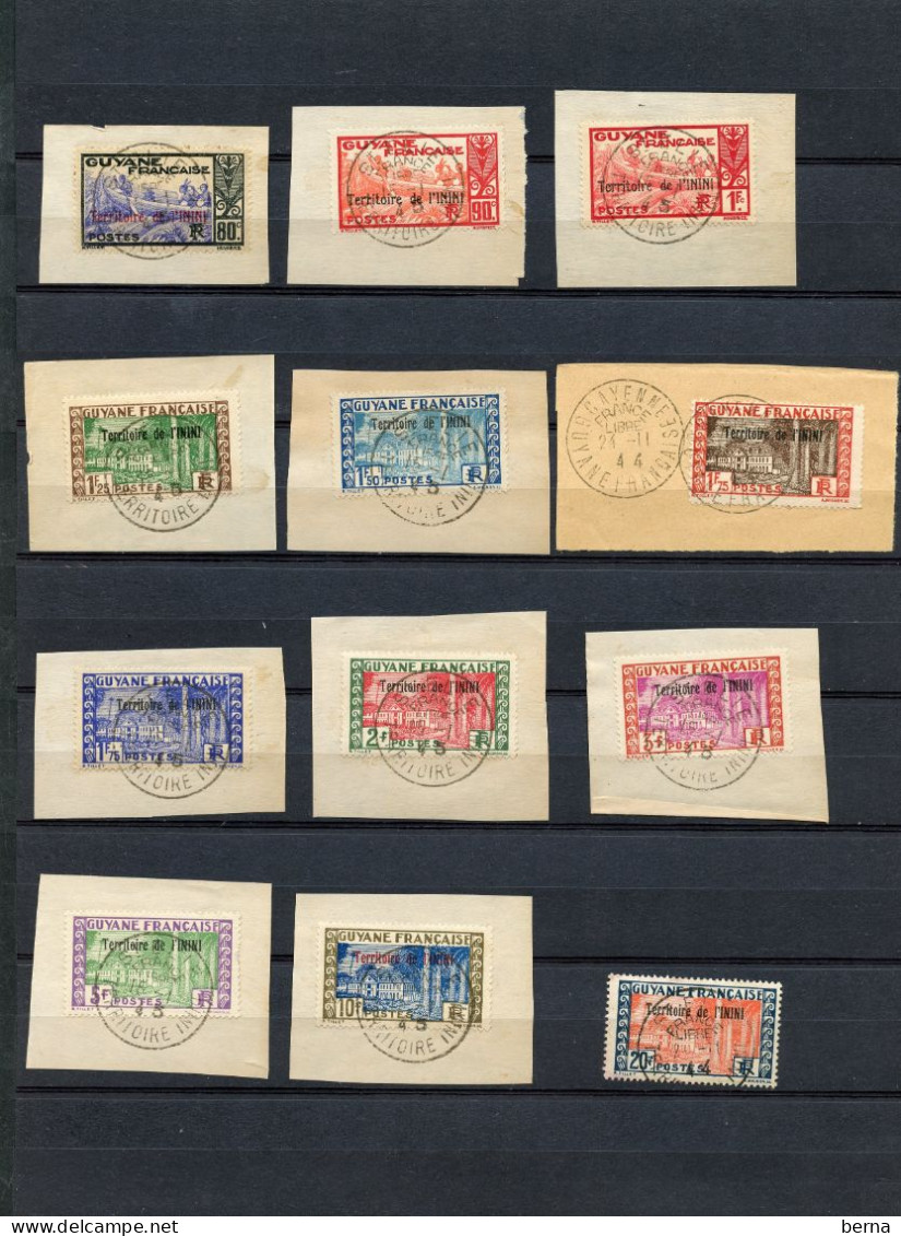 ININI 1/28 SAUF 10 ET 18 OBL ST ELIE FRANCE LIBRE TRES RARE - Used Stamps