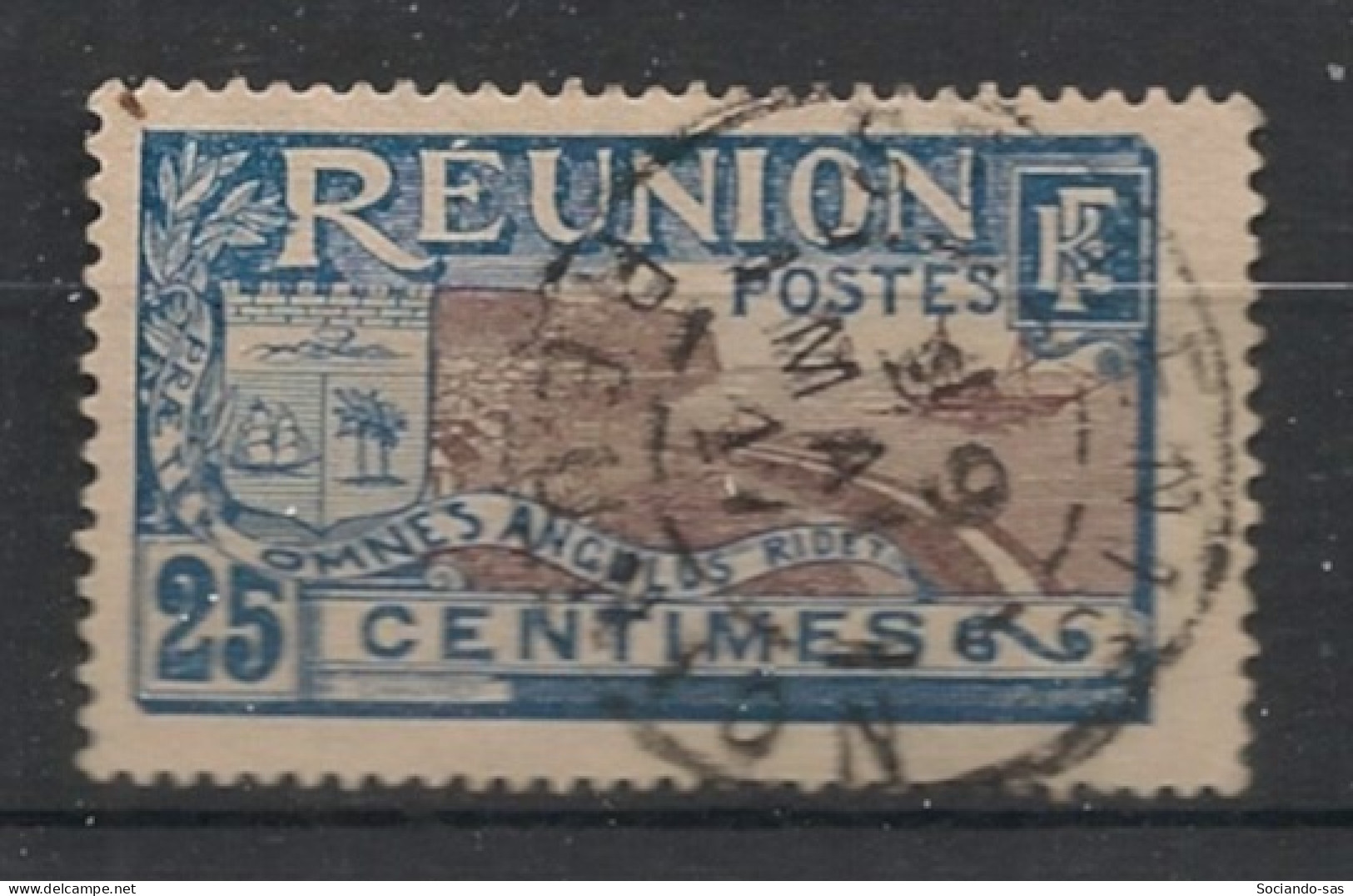 REUNION - 1907-17 - N°YT. 63 - Rade De Saint Denis 25c Bleu - Oblitéré / Used - Oblitérés