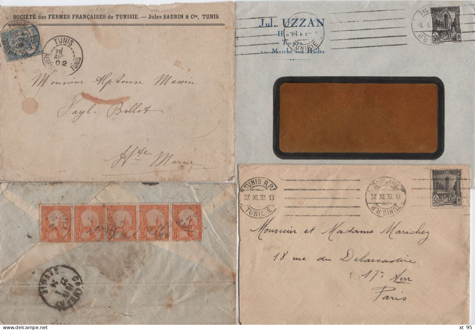 Tunisie - Lot De 11 Lettres + 6 Cartes - Sonstige & Ohne Zuordnung