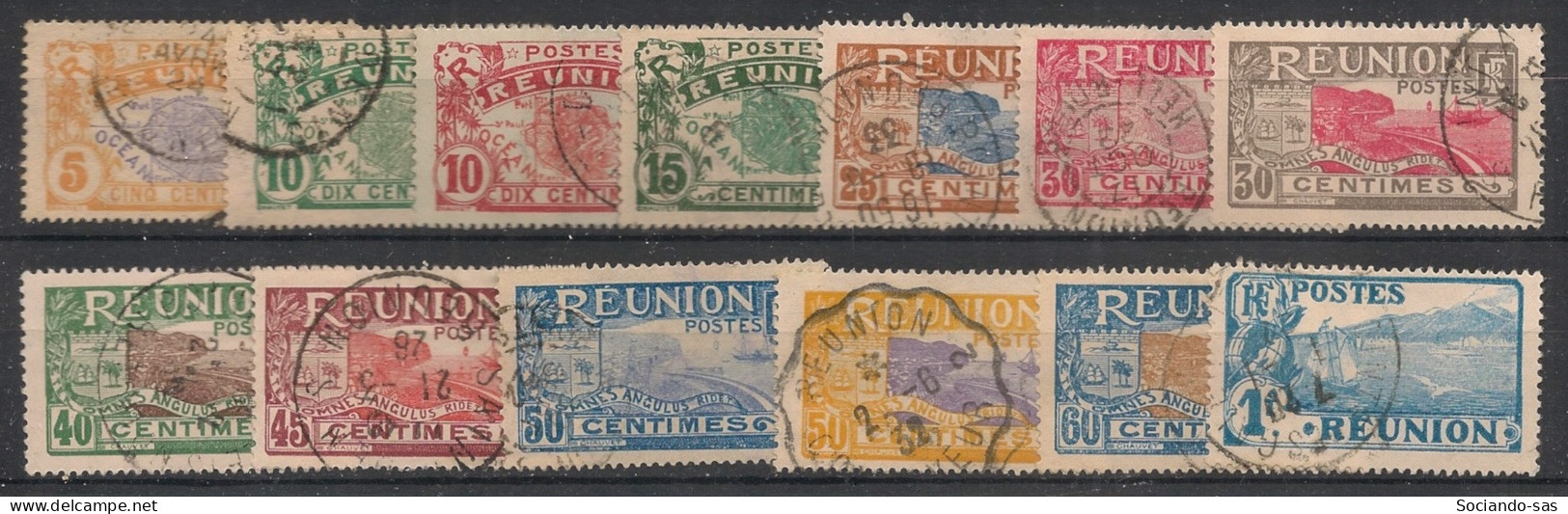 REUNION - 1922-26 - N°YT. 84 à 96 - Série Complète - Oblitéré / Used - Used Stamps