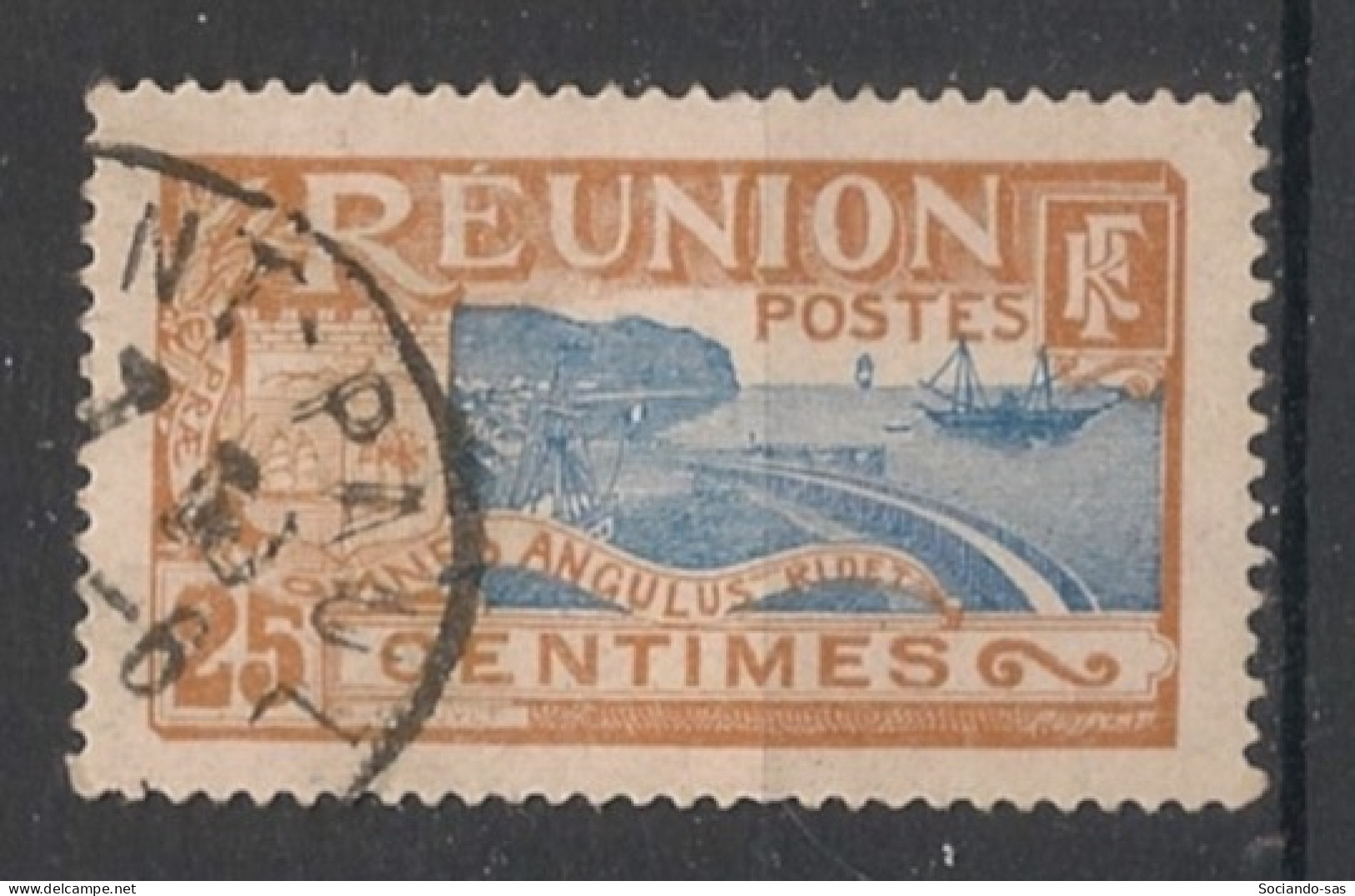 REUNION - 1922-26 - N°YT. 88 - Carte De L'ile 25c Brun-jaune - Oblitéré / Used - Gebraucht