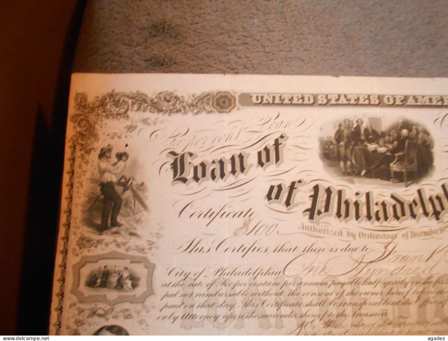 Certificate Loan Of The City Of Philadelphia 1871 - Industrial