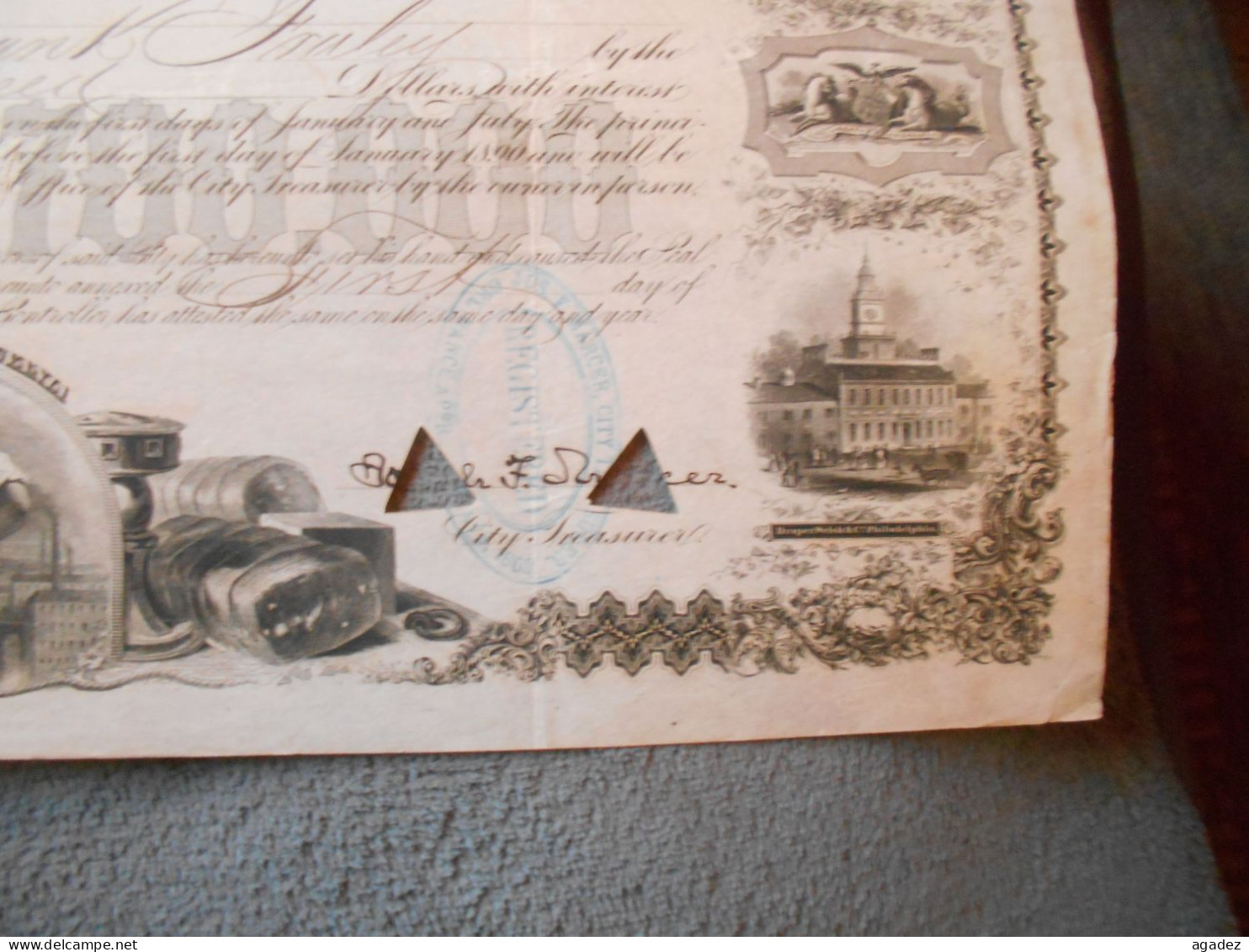 Certificate Loan Of The City Of Philadelphia 1871 - Industrial