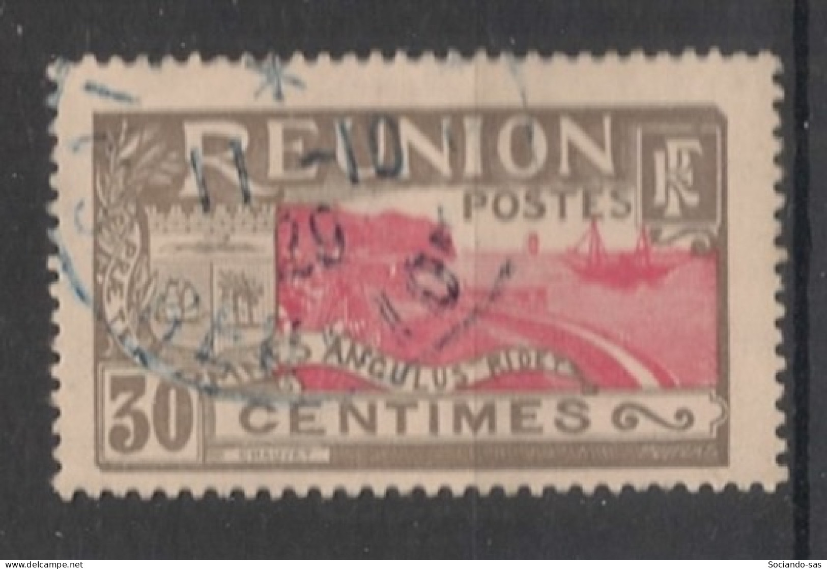 REUNION - 1922-26 - N°YT. 90 - Rade De Saint-Denis 30c Gris - Oblitéré / Used - Gebruikt