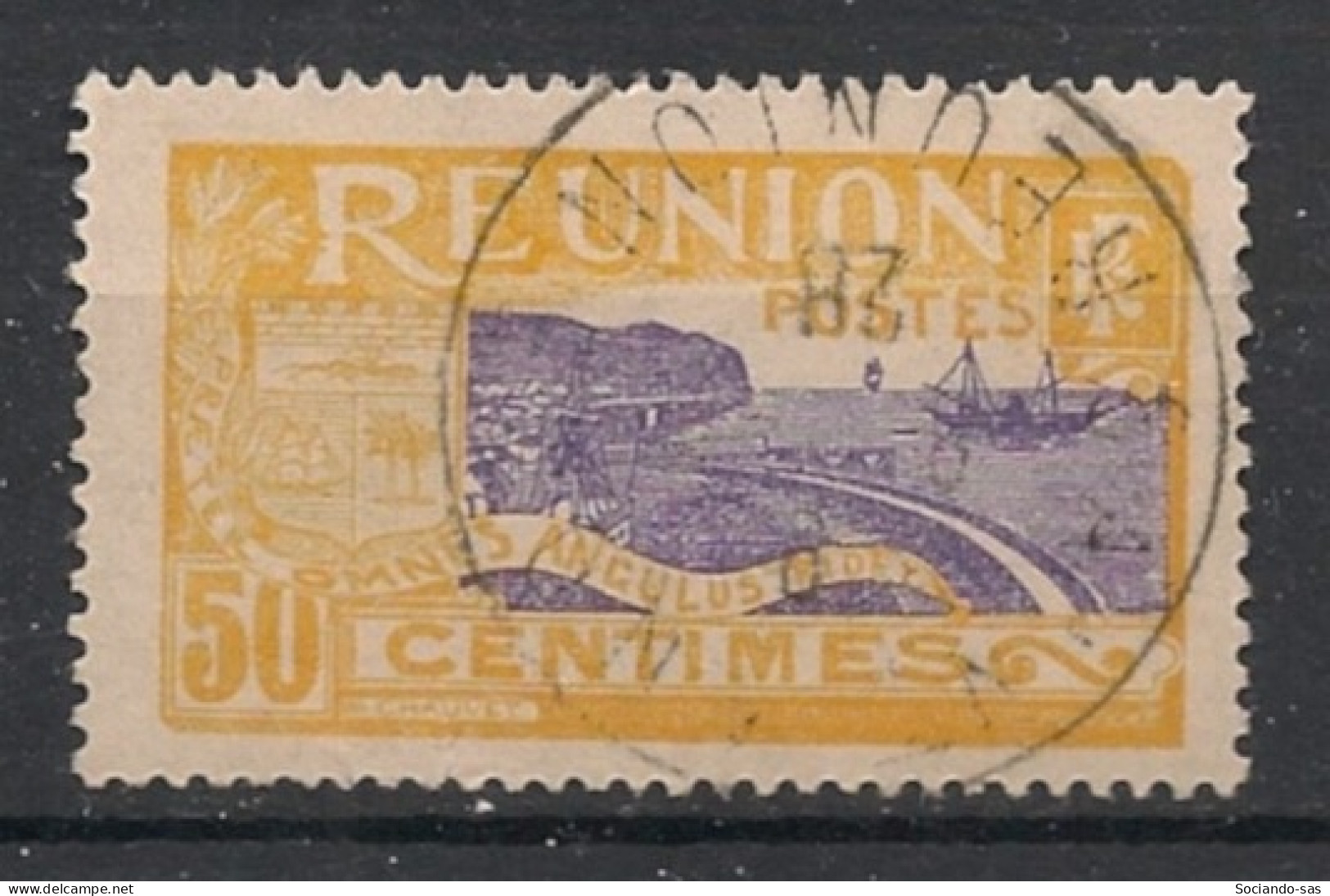 REUNION - 1922-26 - N°YT. 94 - Rade De Saint-Denis 50c Jaune - Oblitéré / Used - Used Stamps