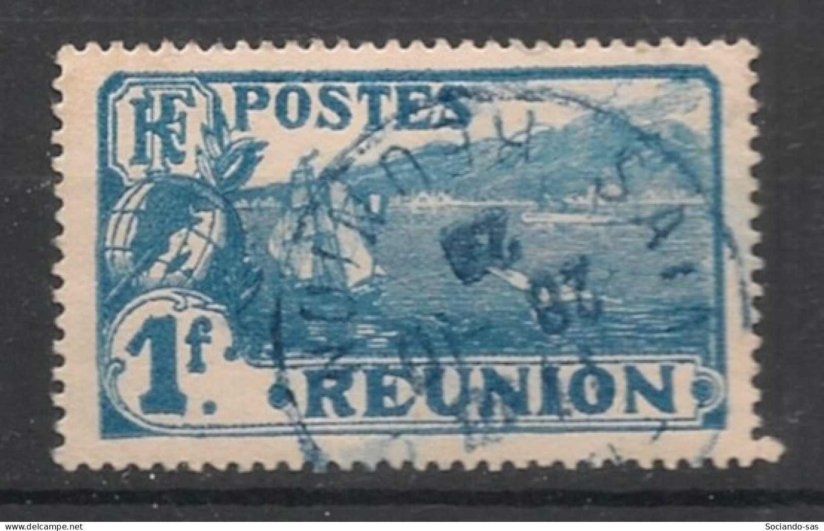 REUNION - 1922-26 - N°YT. 96 - Sainte Rose 1f Bleu - Oblitéré / Used - Usati