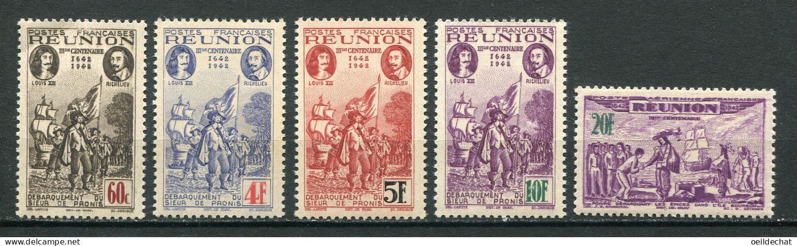 26430 Réunion N°180, 183/5, PA23** Tricentenaire Du Rattachement à La France  1943 TB - Nuevos