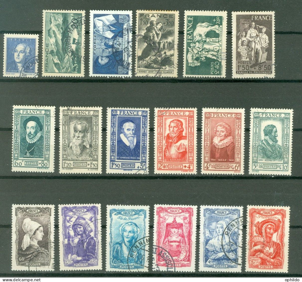 France Année Complète1943 Ob TB - 1940-1949