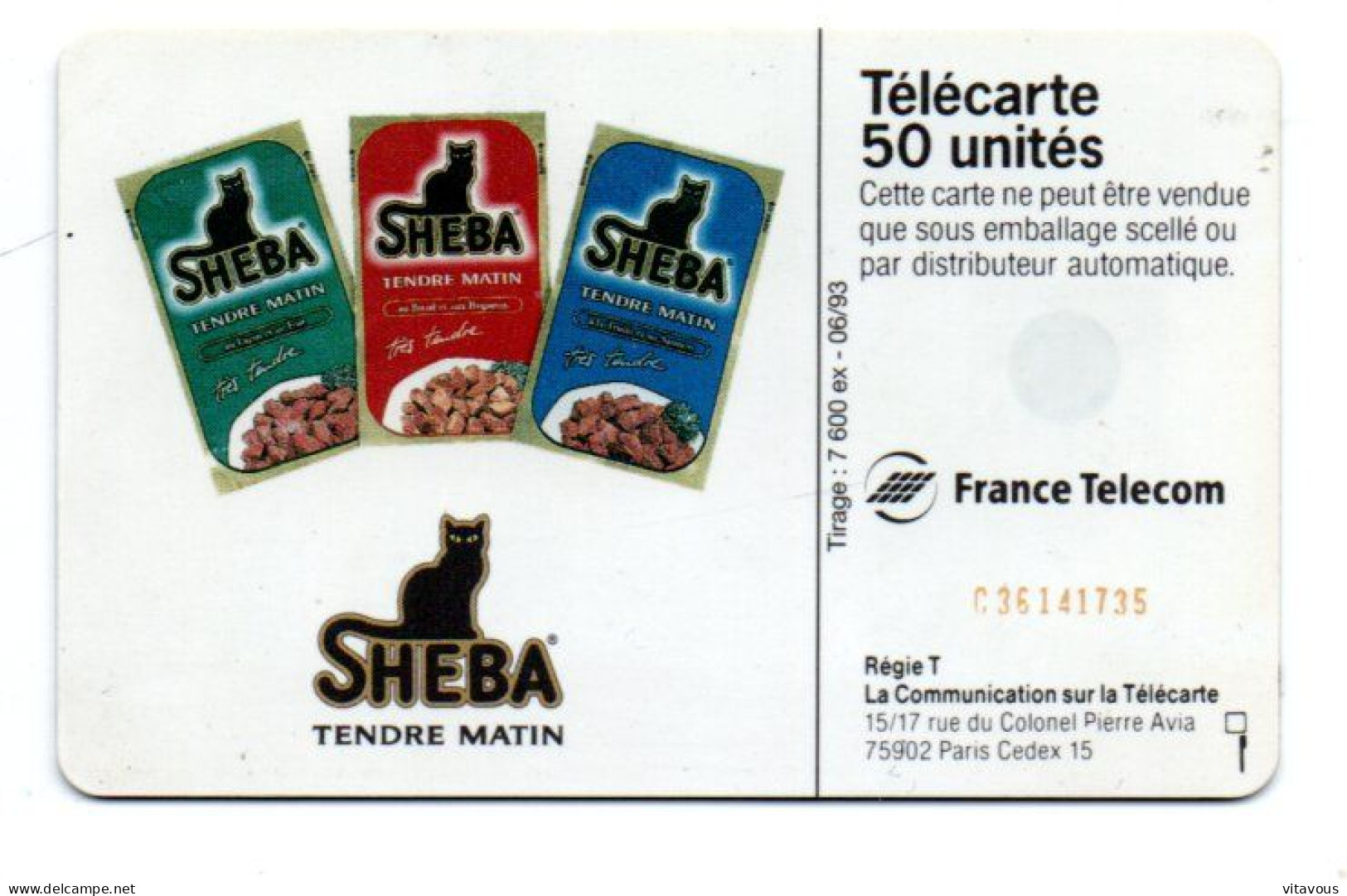 SHEBA Bleu - En 681   - Télécarte Privée-publique FRANCE 50 Unités  Phonecard  (K 159) - 50 Einheiten