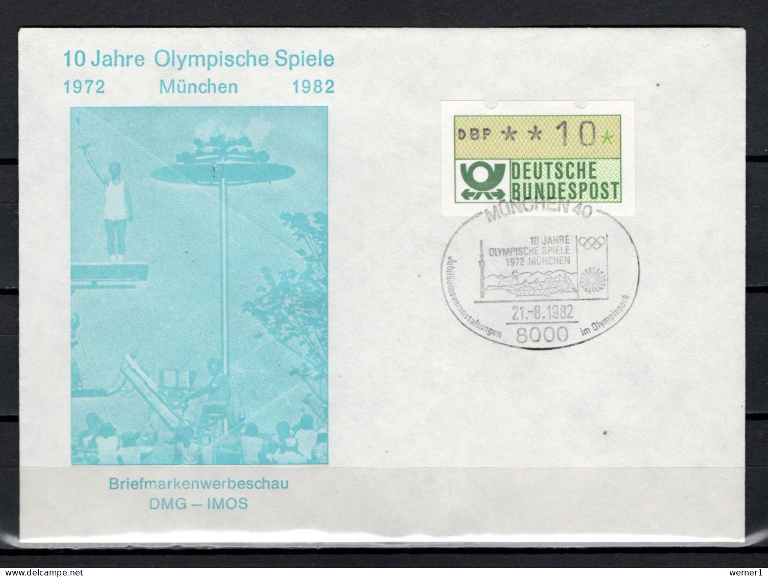 Germany 1982 Olympic Games Munich 10 Years Olympic Games In Munich Commemorative Cover - Ete 1972: Munich