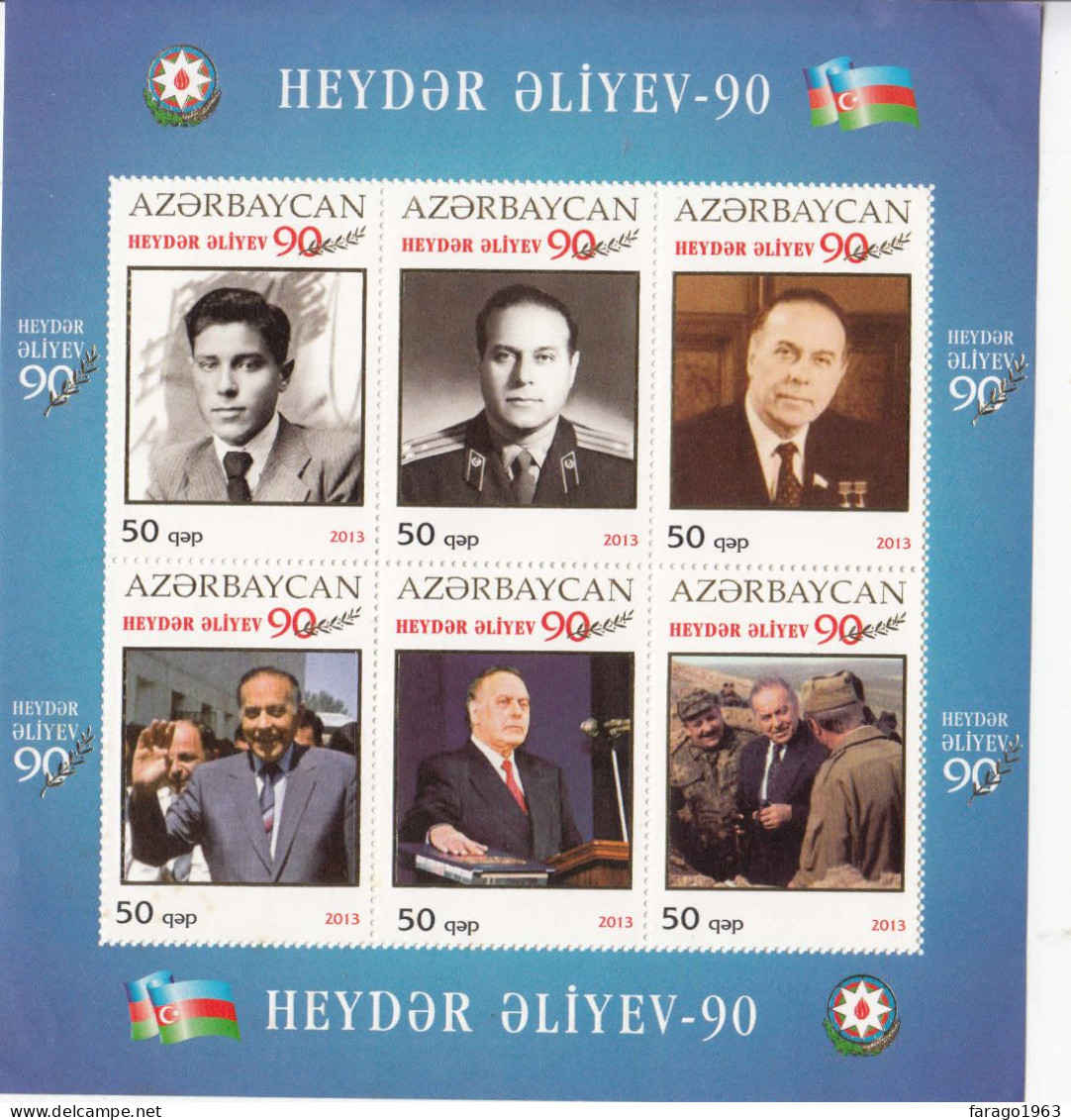 2013 Azerbaijan TWO(2) President Heydar World Leaders Miniature Sheets Of 6 MNH - Azerbaijan