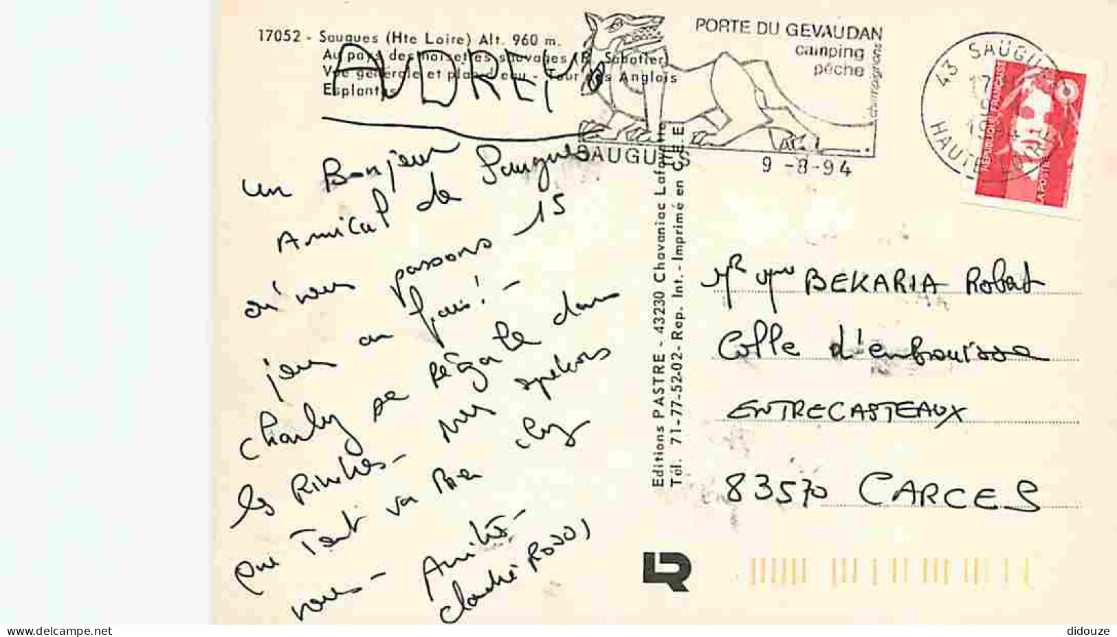 43 - Saugues - Multivues - Eglise - Noisettes Sauvages - Flamme Postale - CPM - Voir Scans Recto-Verso - Saugues