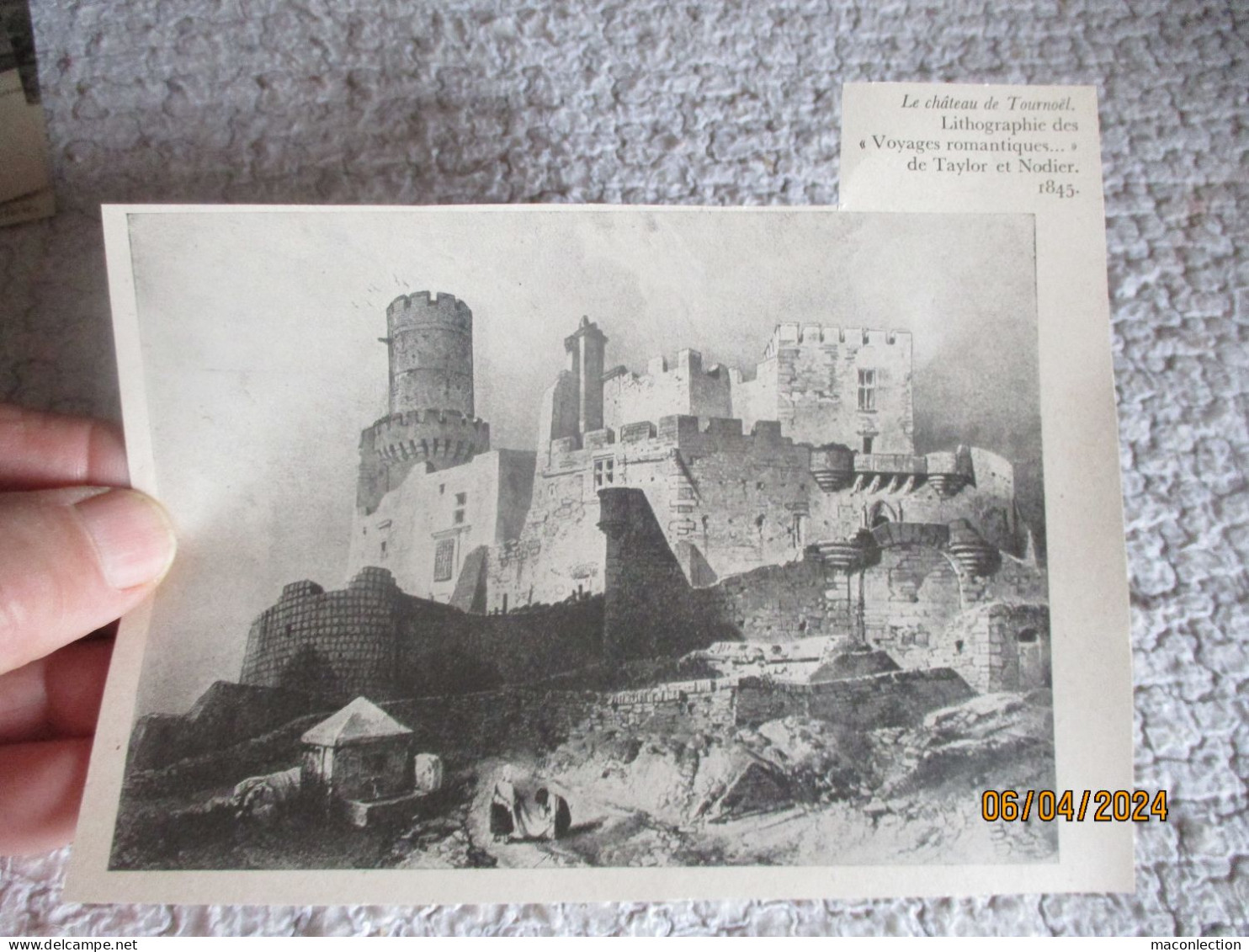 à Sauver Issue D'un Livre : Reprises D'anciennes Lithographies De Taylor & Nodier 1845 Chateau De Tournoël - Volvic