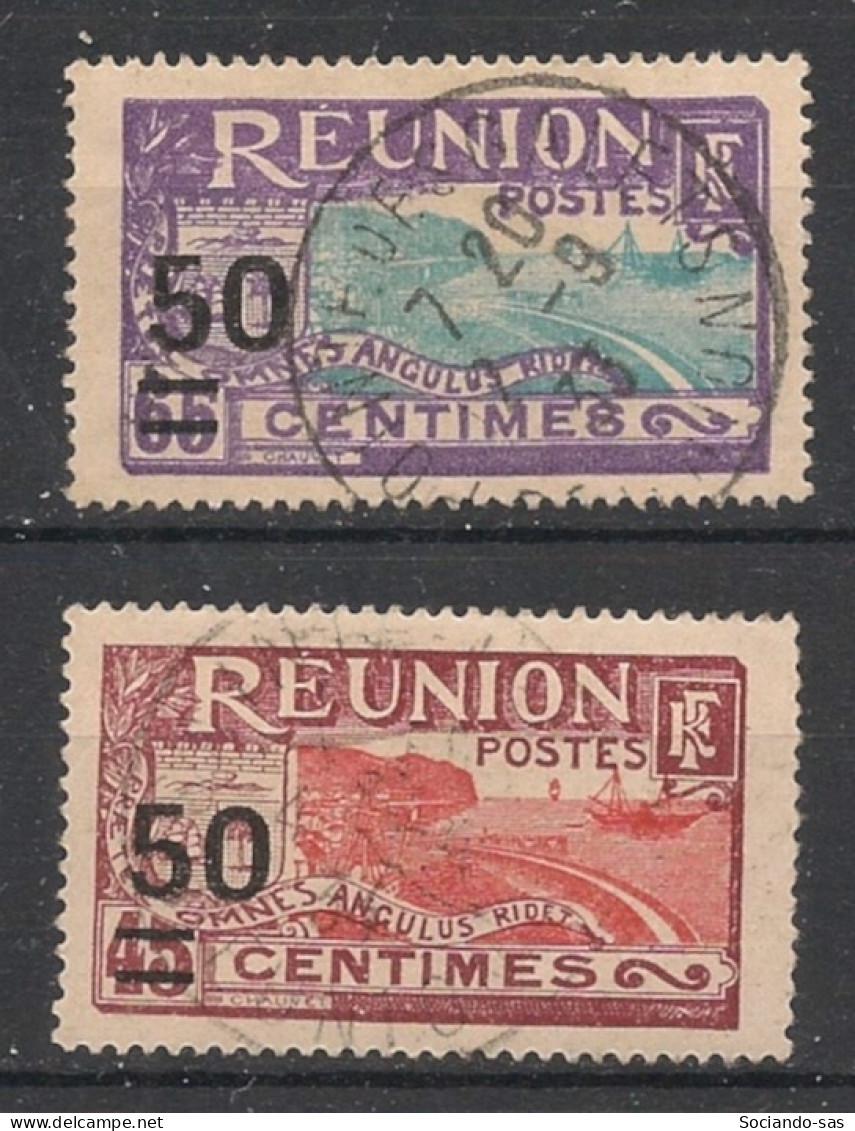 REUNION - 1933 - N°YT. 123 Et 124 - 50c Sur 45c Et 50c Sur 65c - Oblitéré / Used - Oblitérés