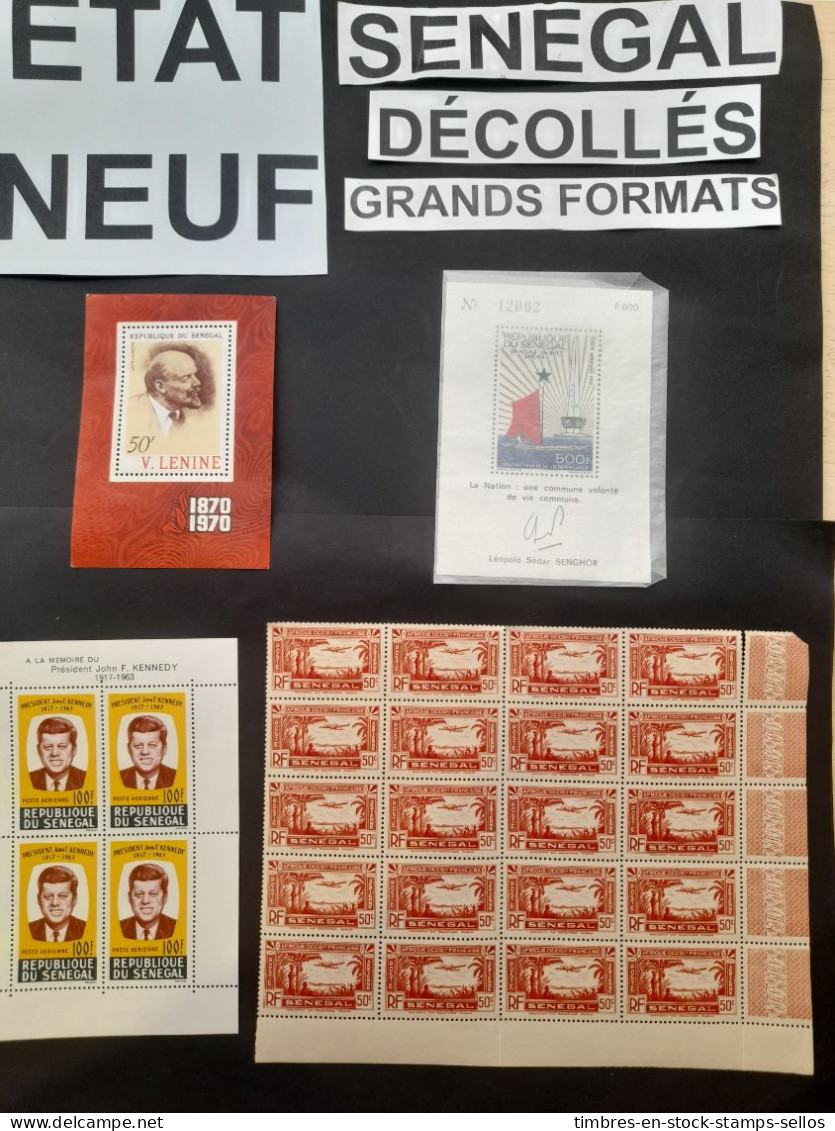 SENEGAL  ETAT NEUF  , DECOLLES,  , GRANDS 塞内加尔新状况，独立，大  MINT OFF PAPER LARGE - Lots & Kiloware (max. 999 Stück)