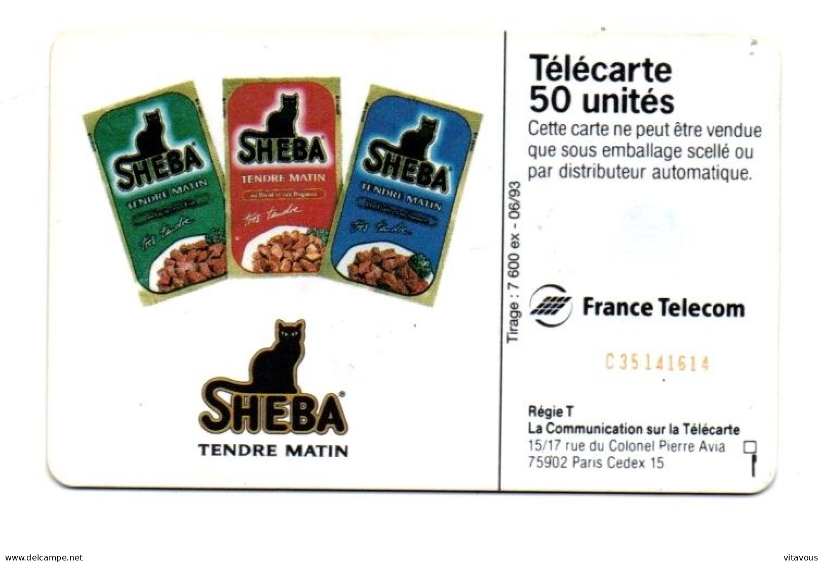 SHEBA  Rouge - En 682   - Télécarte Privée-publique FRANCE 50 Unités  Phonecard  (K 161) - 50 Eenheden