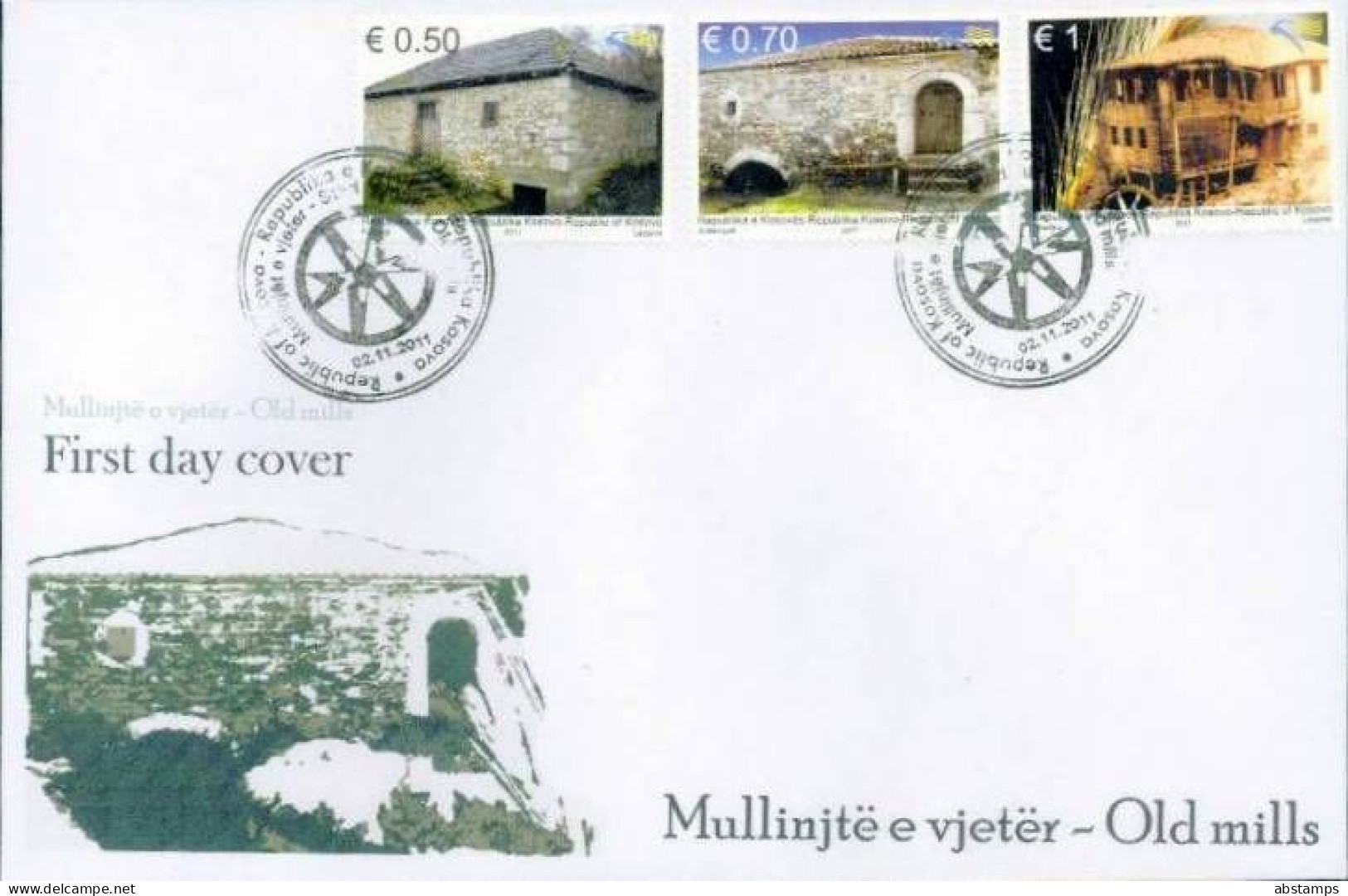 Kosovo Stamps 2011. Old Mills. FDC Set MNH - Kosovo