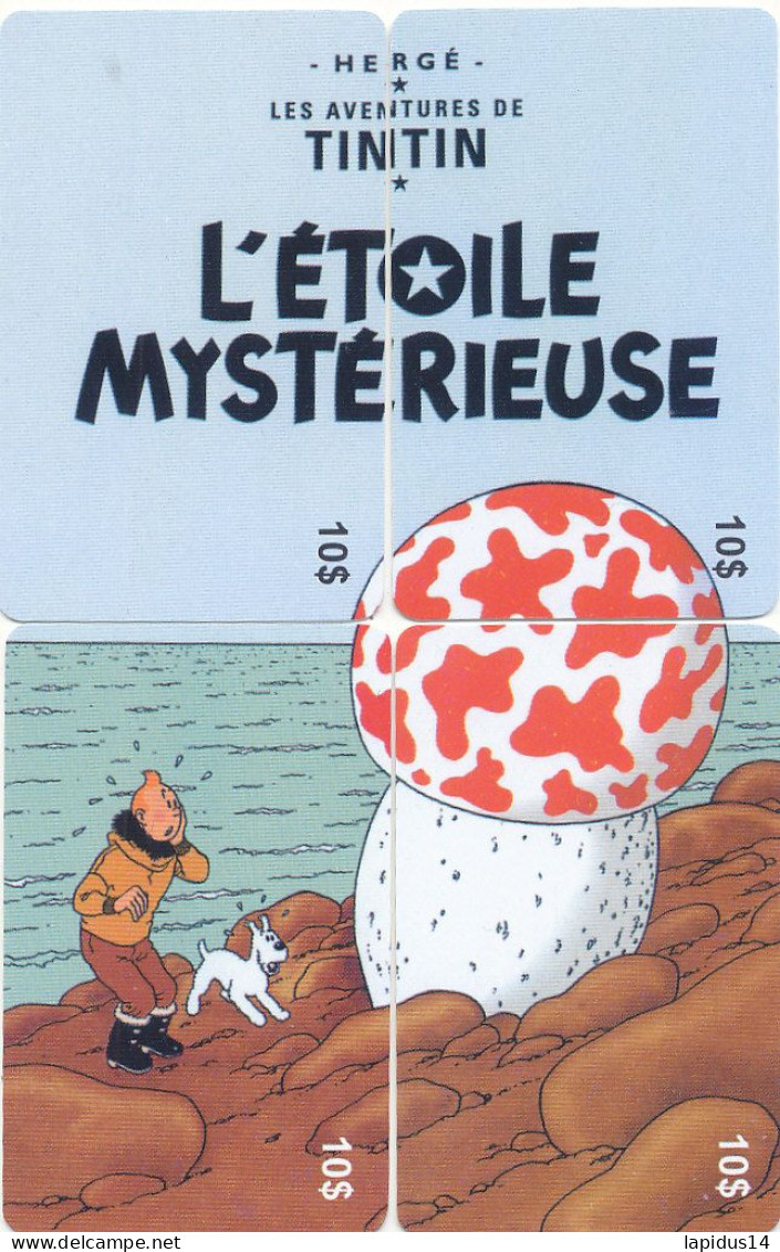 TE 26 / TELECARTE PUZZLE DE 4 CARTES  TINTIN  L'ETOILE  MYSTERIEUSE TIRAGE 500 EX - BD