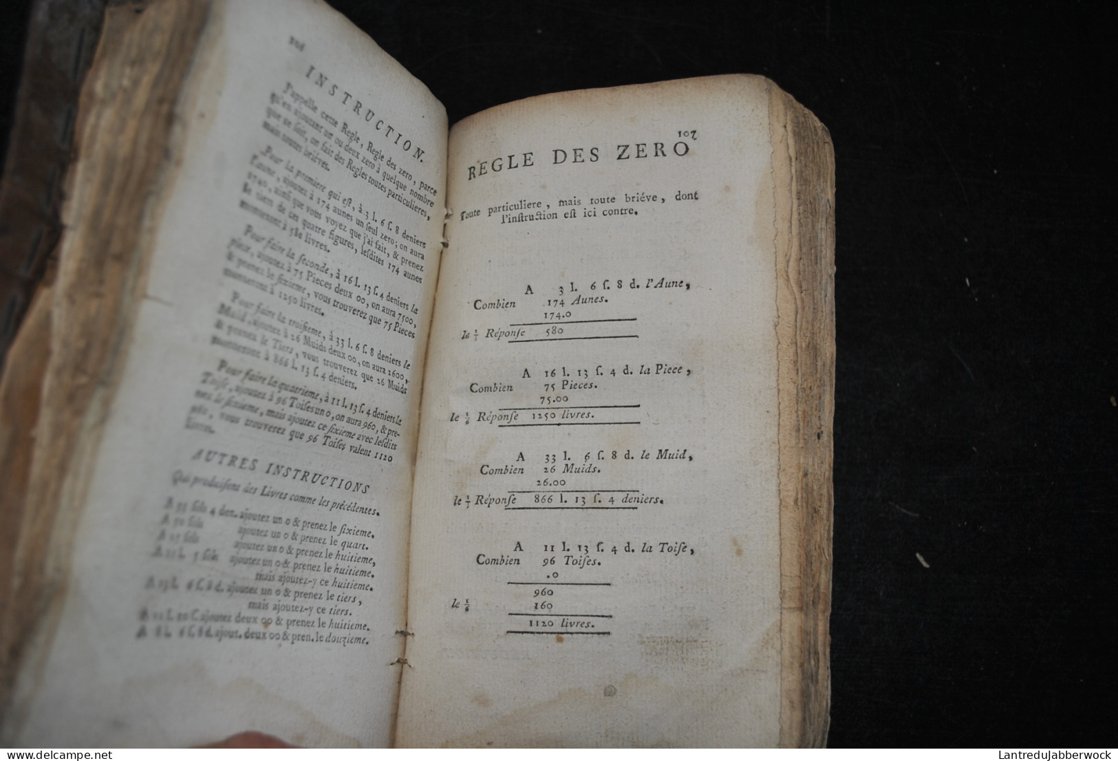 Arithmétique Edité En 1755 ? Imprimeur Imprimerie Chardon Reliure Cuir XVIIIè Tarif Universel Pour Les Franctions Traité - 1701-1800