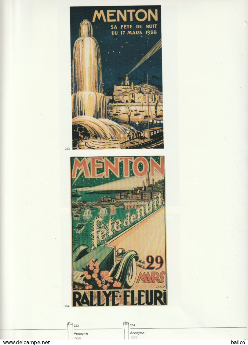 Pages Du Livre "AFFICHES D'AZUR" Alpes Maritimes  ( Recto Verso, Pages 217/218 )  MENTON - Afiches