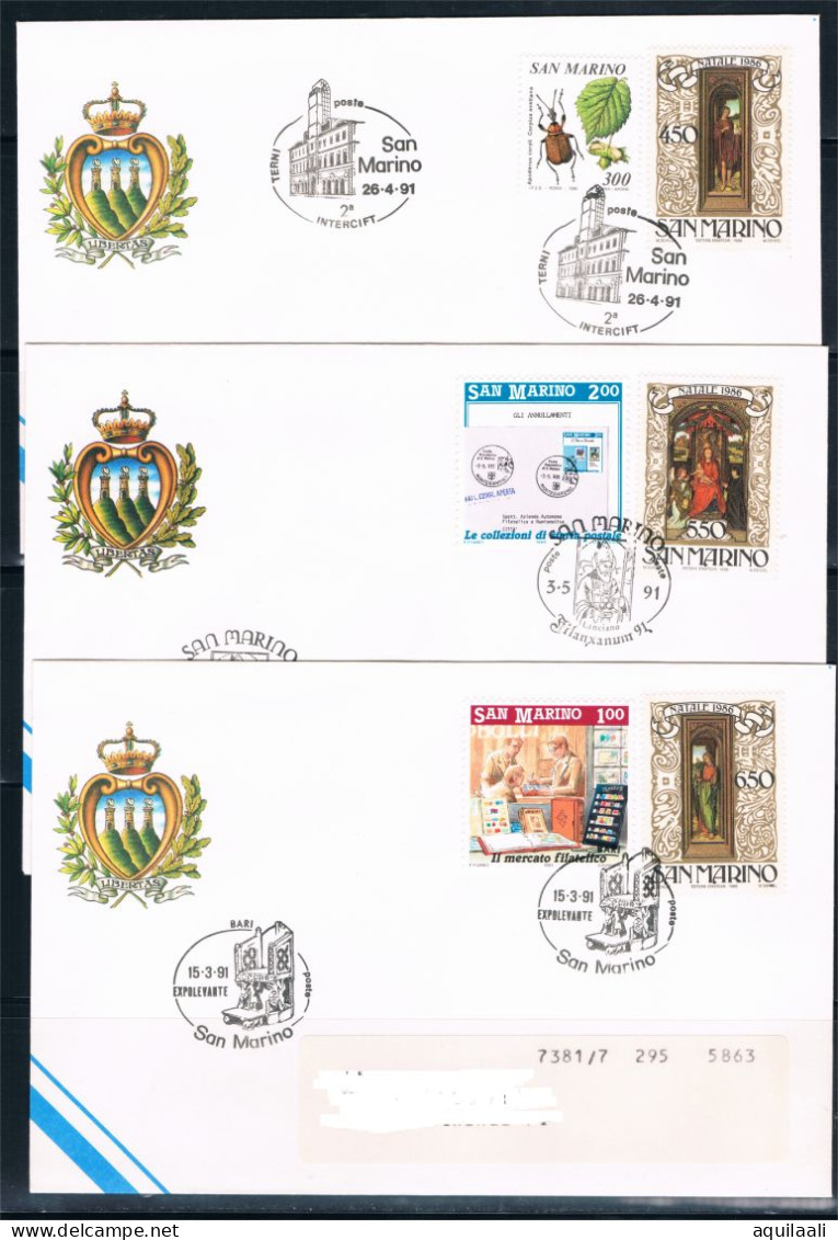 SAN MARINO 1986 - Serie Completa Natale Su Buste Con Annullo Speciale Eventi Filatelici. - Gebruikt