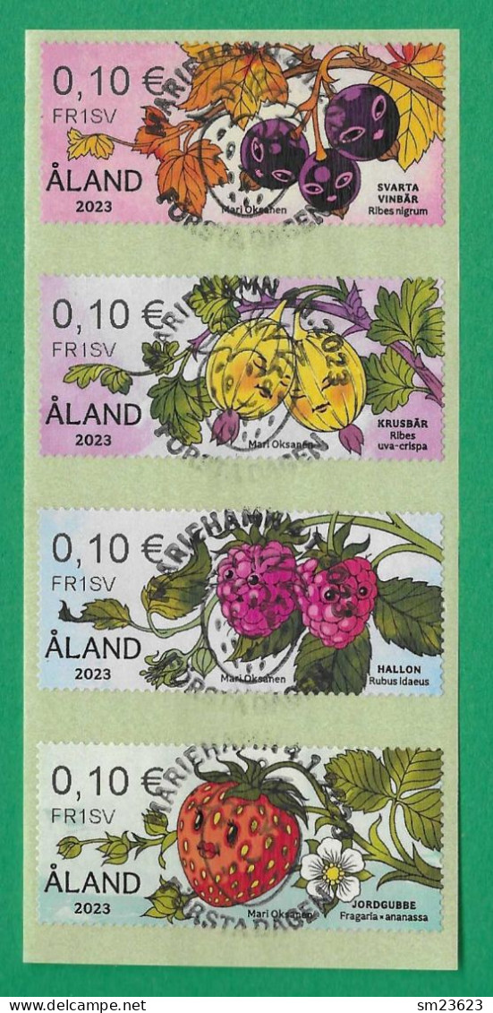 Älandinseln  4.1.2023 , Suesse Früchte - ATM Selbstklebend / Self-adhesive - Gestempelt / Fine Used / (o) - Aland