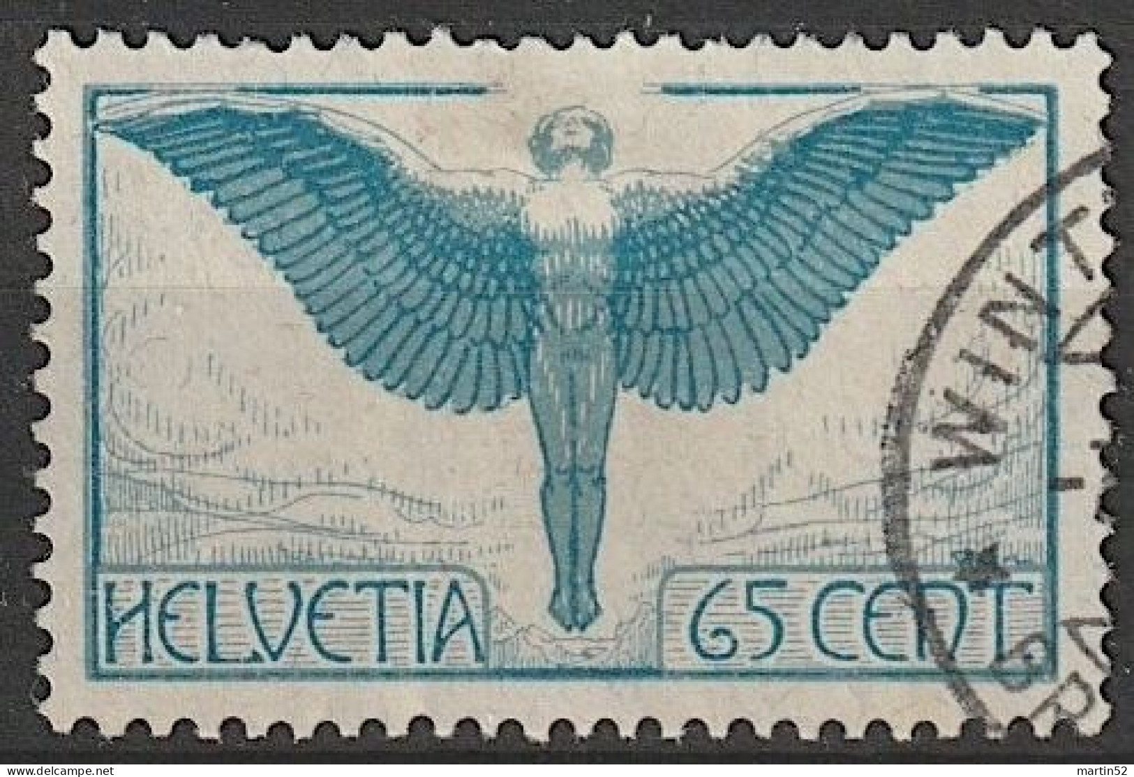 Schweiz Suisse 1924: IKARUS Zu Flug 10y (glatt) Mi 189x Yv PA 10a (lisse) Mit Stempel Von WINTERTHUR (Zu CHF 32.00) - Usati