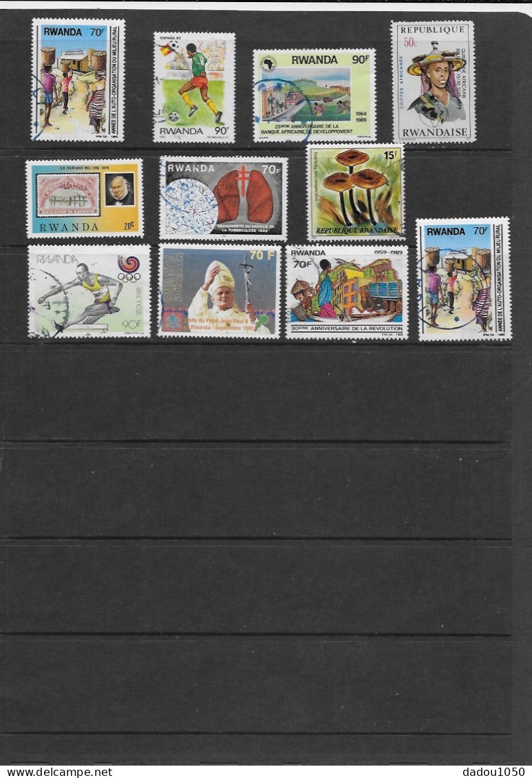 Lot Timbres Rwanda Oblitérés - Other & Unclassified