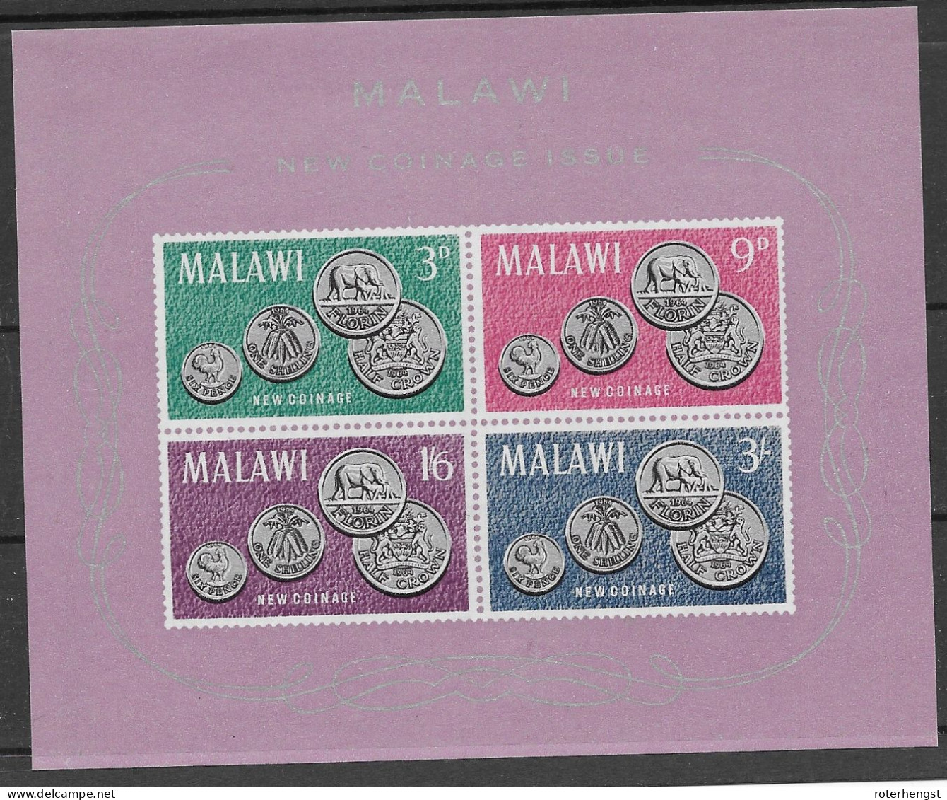 Malawi Mnh ** Coins Sheet 1965 3 Euros - Malawi (1964-...)