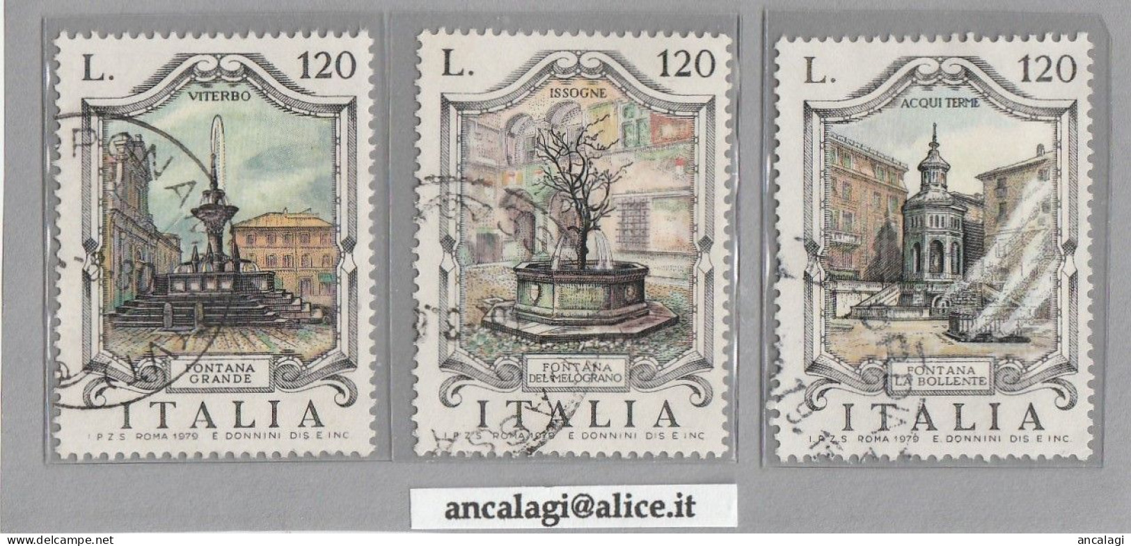 USATI ITALIA 1979 - Ref.0417 "FONTANE D'ITALIA" Serie Di 3 Val. - - 1971-80: Usati