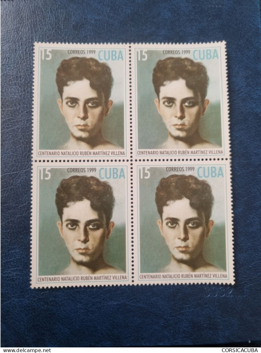CUBA  NEUF  1999   PINTOR  RUBEN  MARTINEZ  //  PARFAIT  ETAT  //  1er  CHOIX  //  Bloc De 4 - Unused Stamps