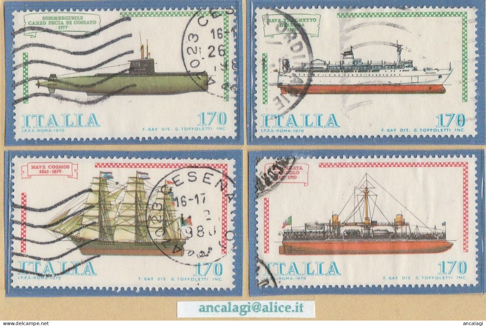 USATI ITALIA 1979 - Ref.0418 "COSTRUZIONI NAVALI ITALIANE" Serie Di 4 Val. - - 1971-80: Used