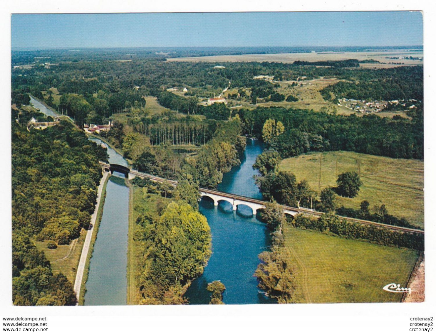 77 SOUPPES SUR LOING Vue Aérienne Des Deux Ponts Viaduc Et Métallique Du Chemin De Fer Ligne SNCF Paris Nevers - Souppes Sur Loing