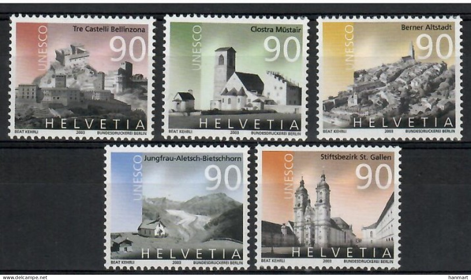 Switzerland 2003 Mi 1846-1850 MNH  (ZE1 SWT1846-1850) - UNESCO