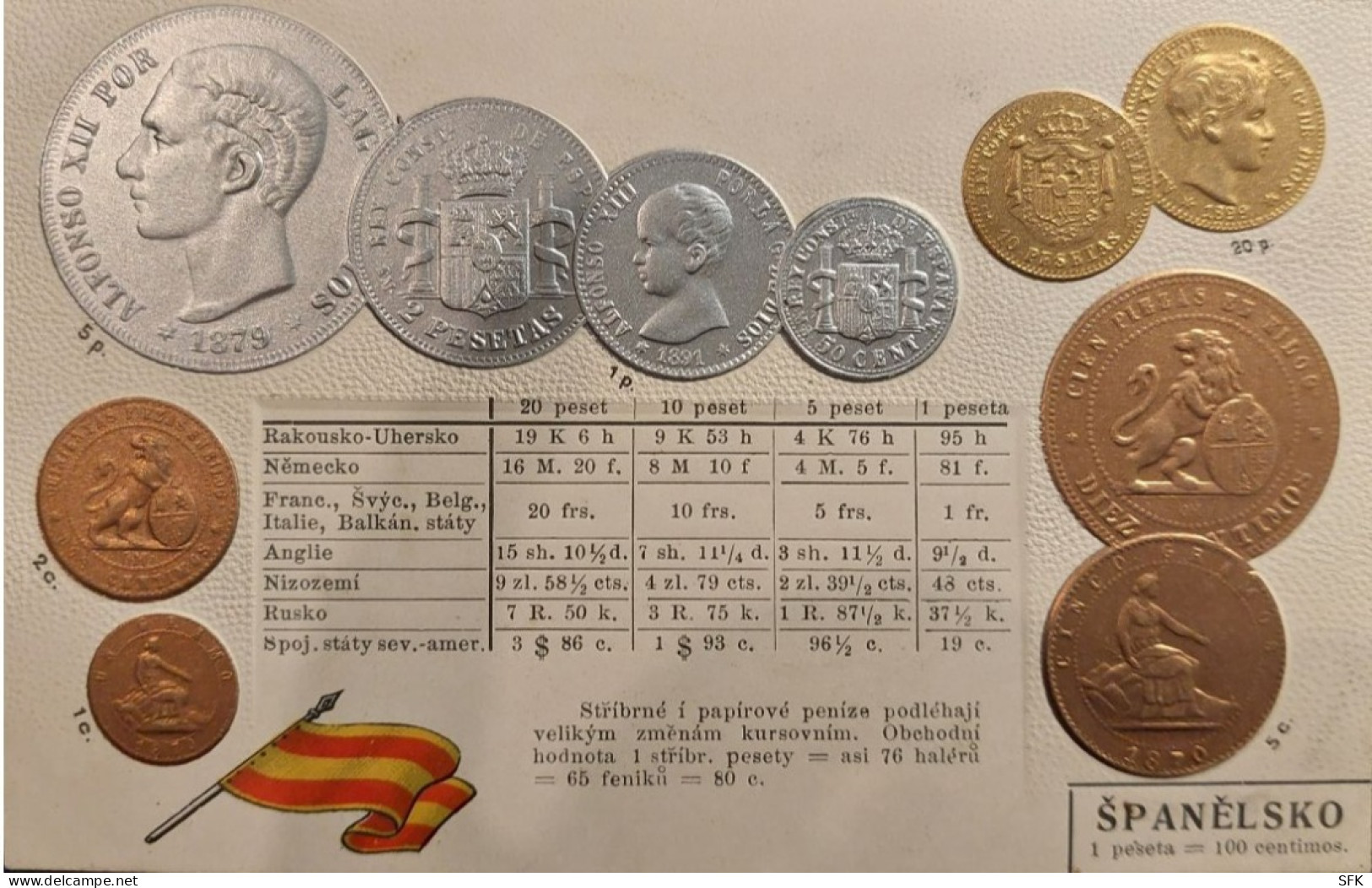 Spain, Coins I- VF,  768 - Monnaies (représentations)