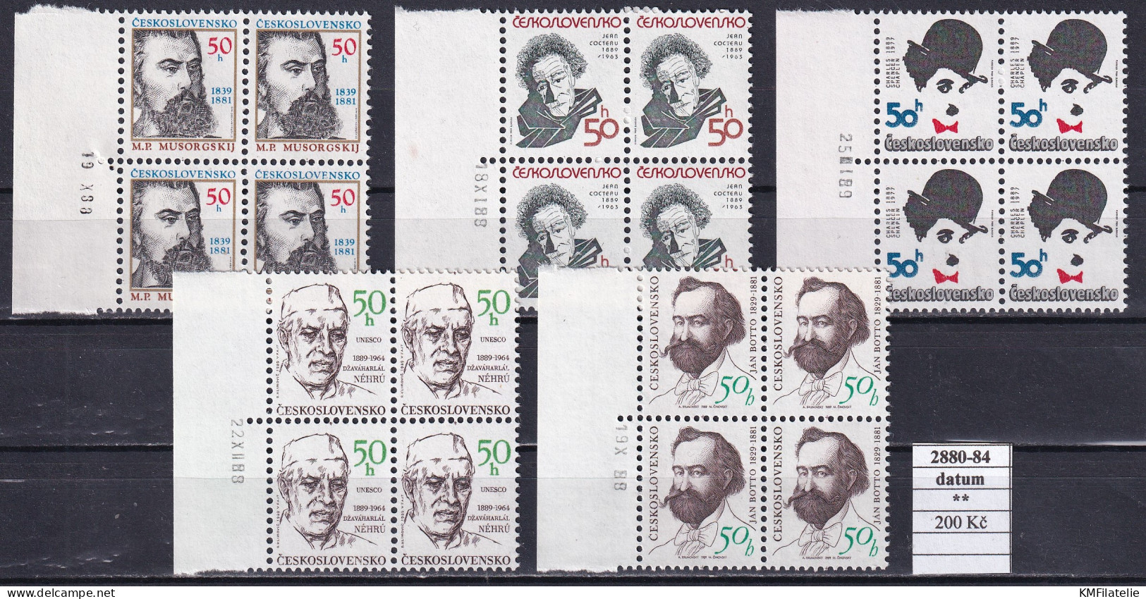 Czechoslovakia Pofis 280-84 Print Date MNH - Unused Stamps