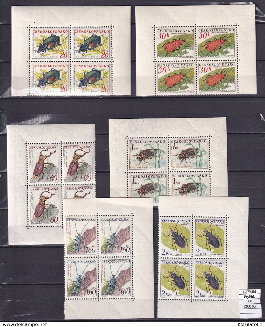 Czechoslovakia Pofis 1279-84 Blocks Of Four MNH - Unused Stamps