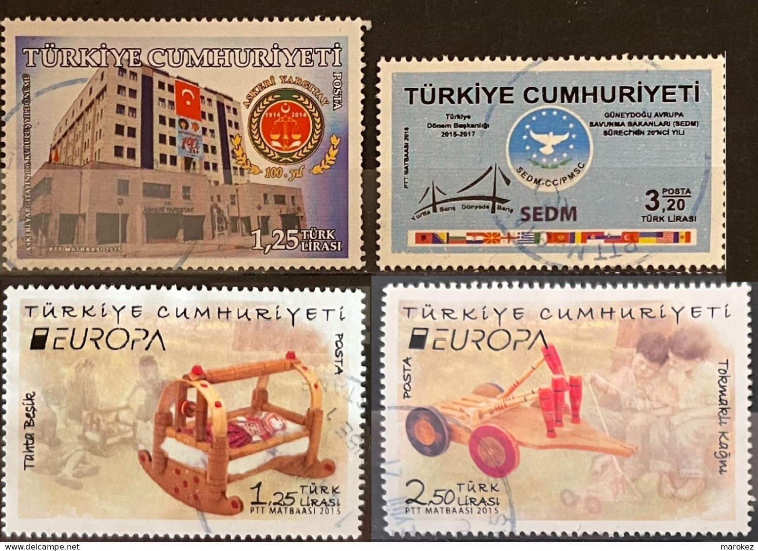 TURKEY 2015-2016 Institutions, Europa & Associations 4 Postally Used Stamps MICHEL # 4166,4176,4177,4307 - Used Stamps