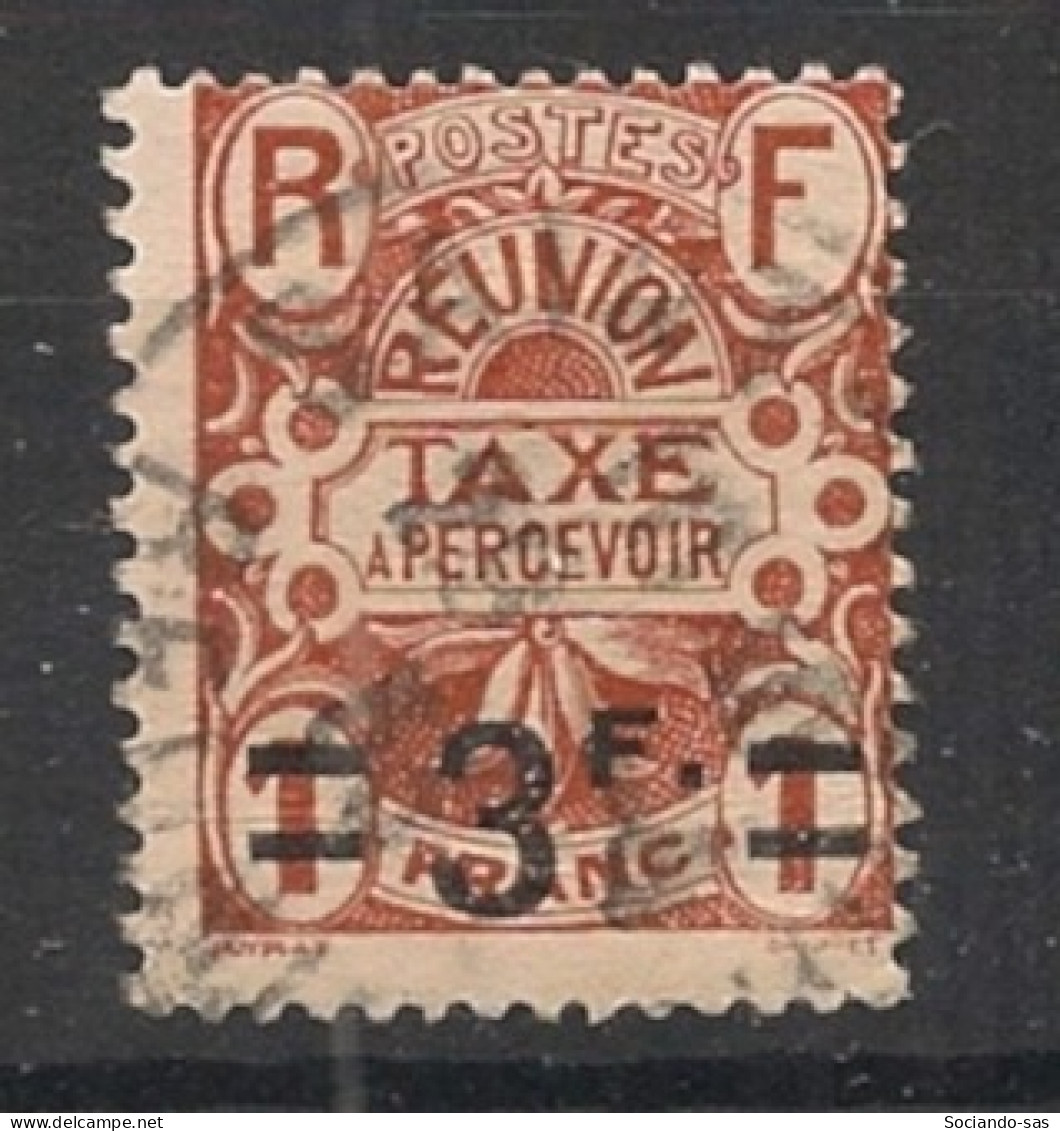 REUNION - 1927 - Taxe TT N°YT. 15 - 3f Sur 1f Brun-jaune - Oblitéré / Used - Strafport