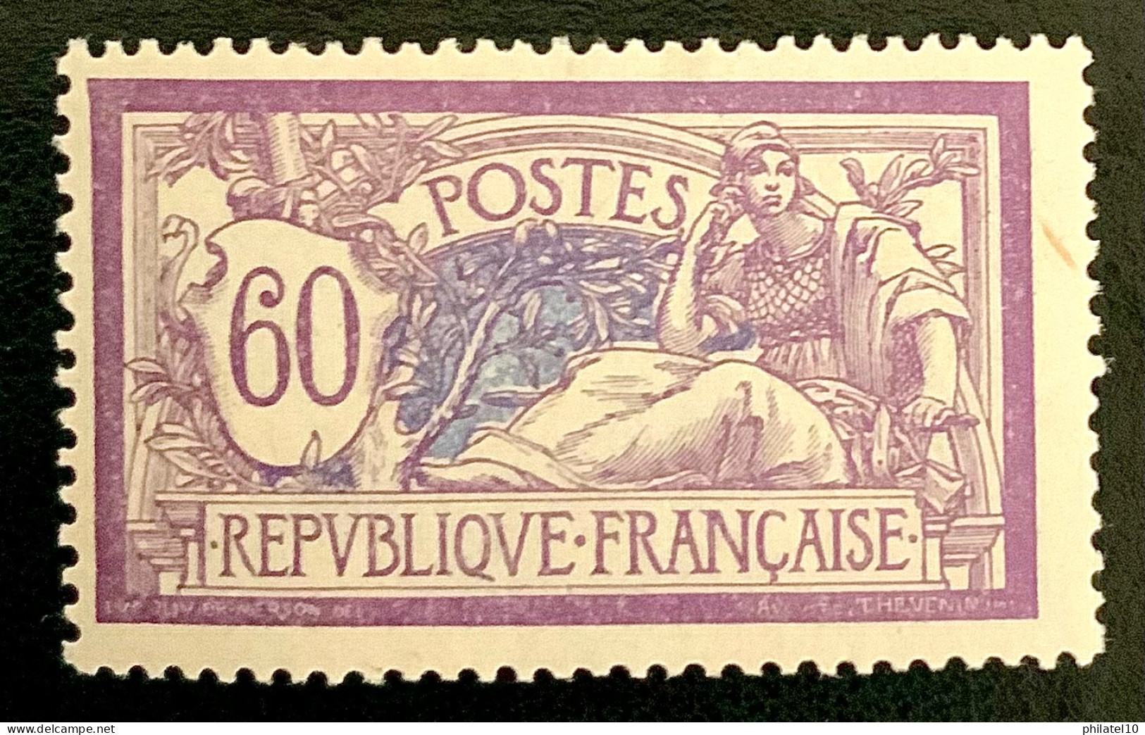 1920 FRANCE N 144 MERSON VIOLET 60C - NEUF* - 1900-27 Merson