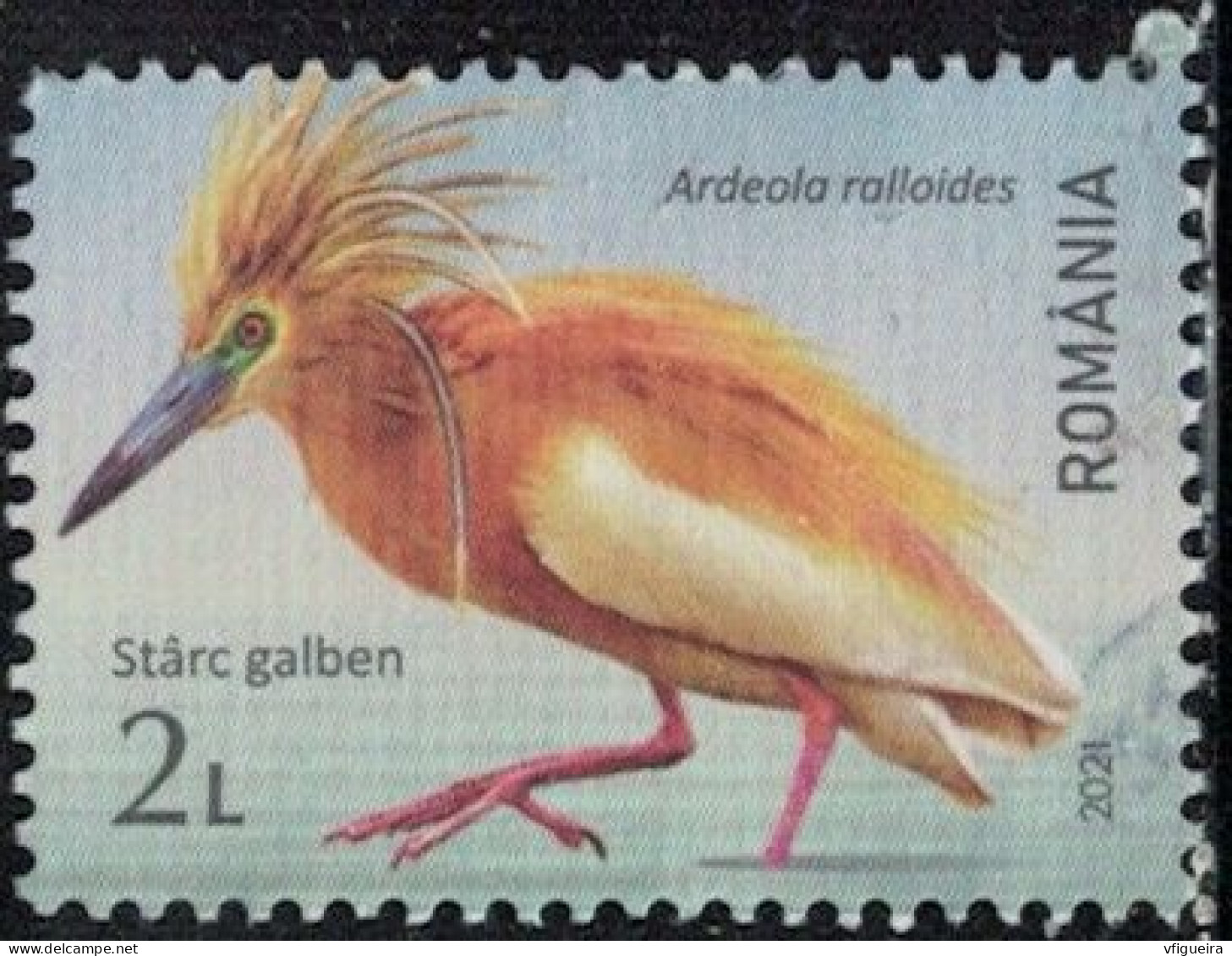 Roumanie 2021 Used Oiseau Ardeola Ralloides Crabier Chevelu Y&T RO 6674 SU - Used Stamps