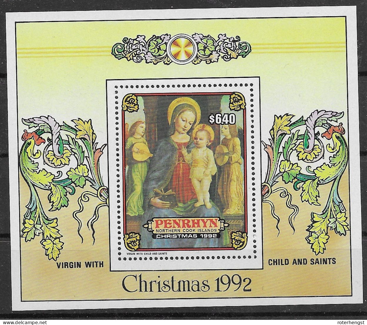 Penrhyn Christmas Sheet Mnh ** 7,5 Euros 1992 - Penrhyn