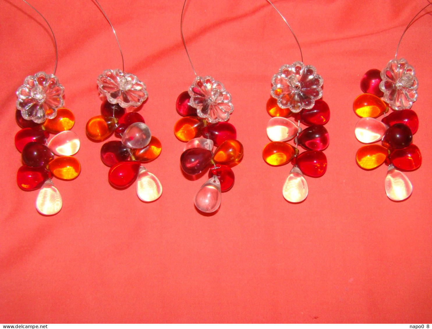 6 Grappes De 8 Grains De Raisin En Cristal 4 Couleurs Pour Lustre à Pampilles - Luminaires & Lustres