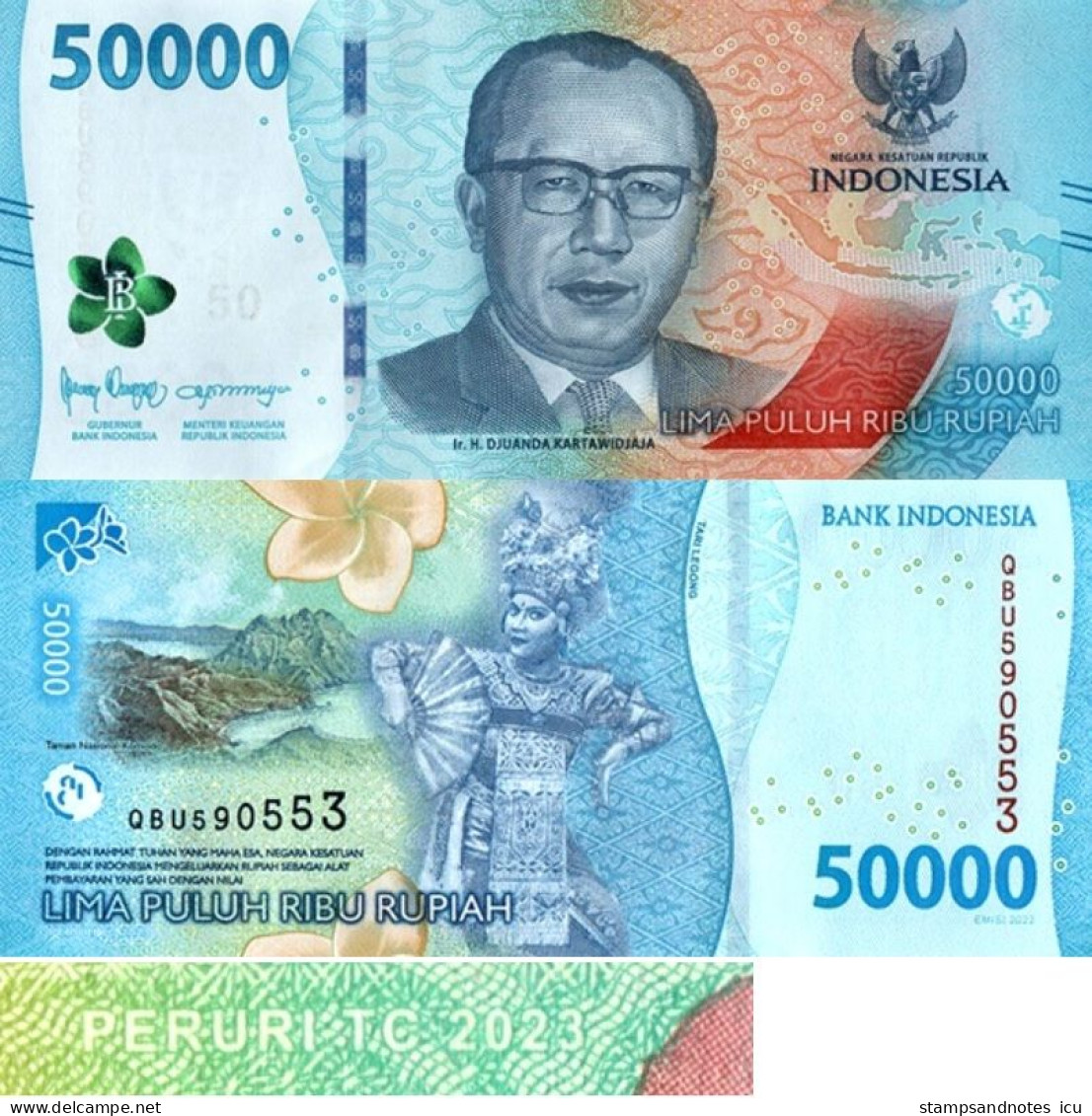 INDONESIA 50000 Rupiah 2023 P W167 UNC - Indonesia