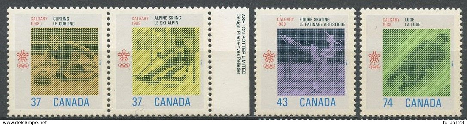 CANADA 1988 N° 1035/1038 ** Neufs MNH Superbes C 5 € Sports Jeux Olympiques D'Hiver Calgary Ski  Patinage Luge - Unused Stamps