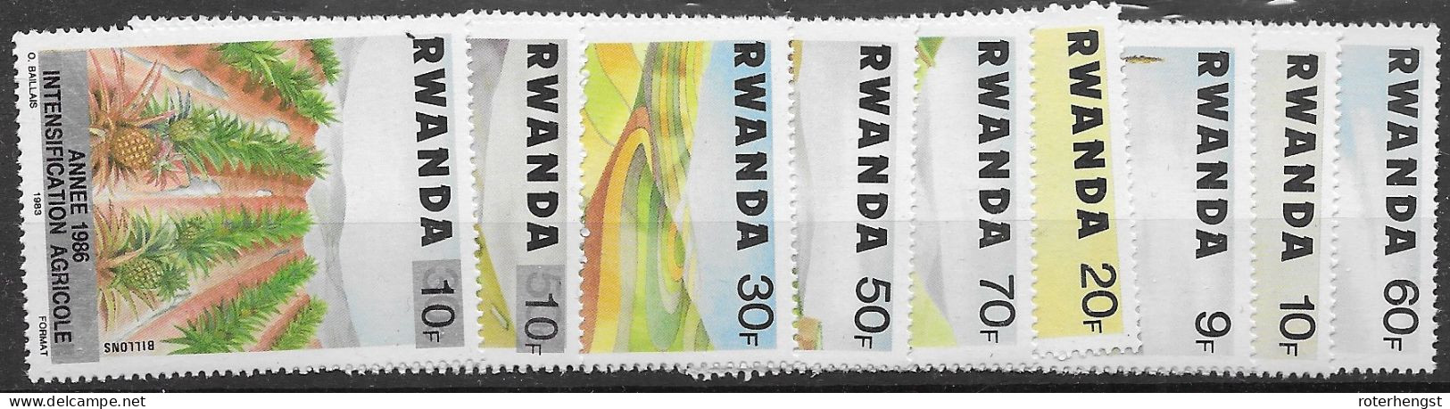 Rwanda Mnh ** 1986 Set 10 Euros - Unused Stamps