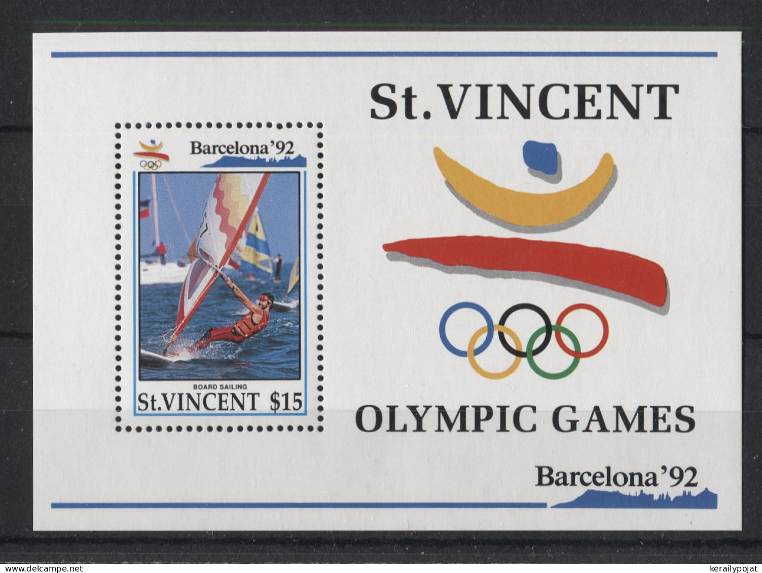 St.Vincent - 1992 Barcelona Block (2) MNH__(TH-23916) - St.Vincent (1979-...)